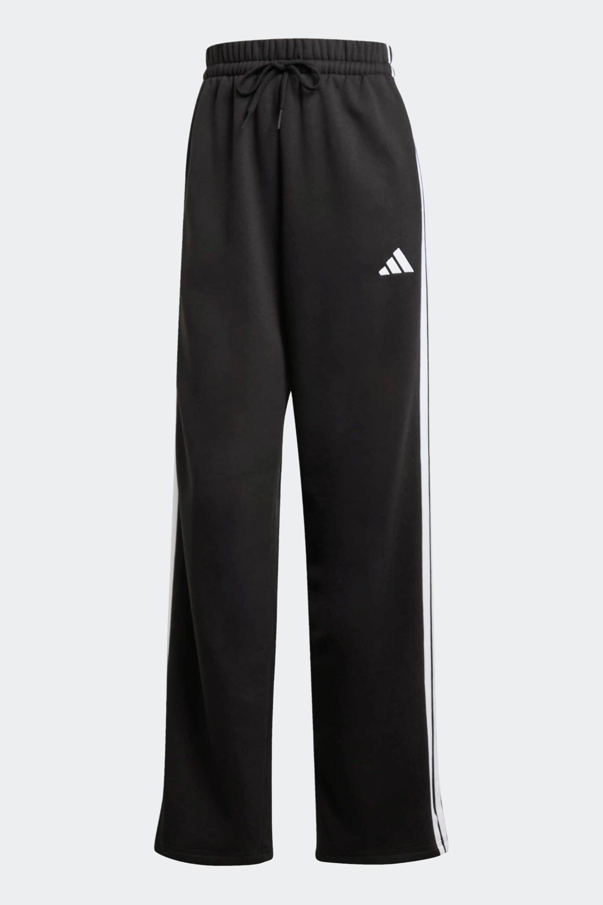 Adidas Γυναικείο Ψηλόμεσο Παντελόνι Φόρμας Regular Fit Essentials 3-Stripes Open-Hem Fleece - Je1300 Μαύρο