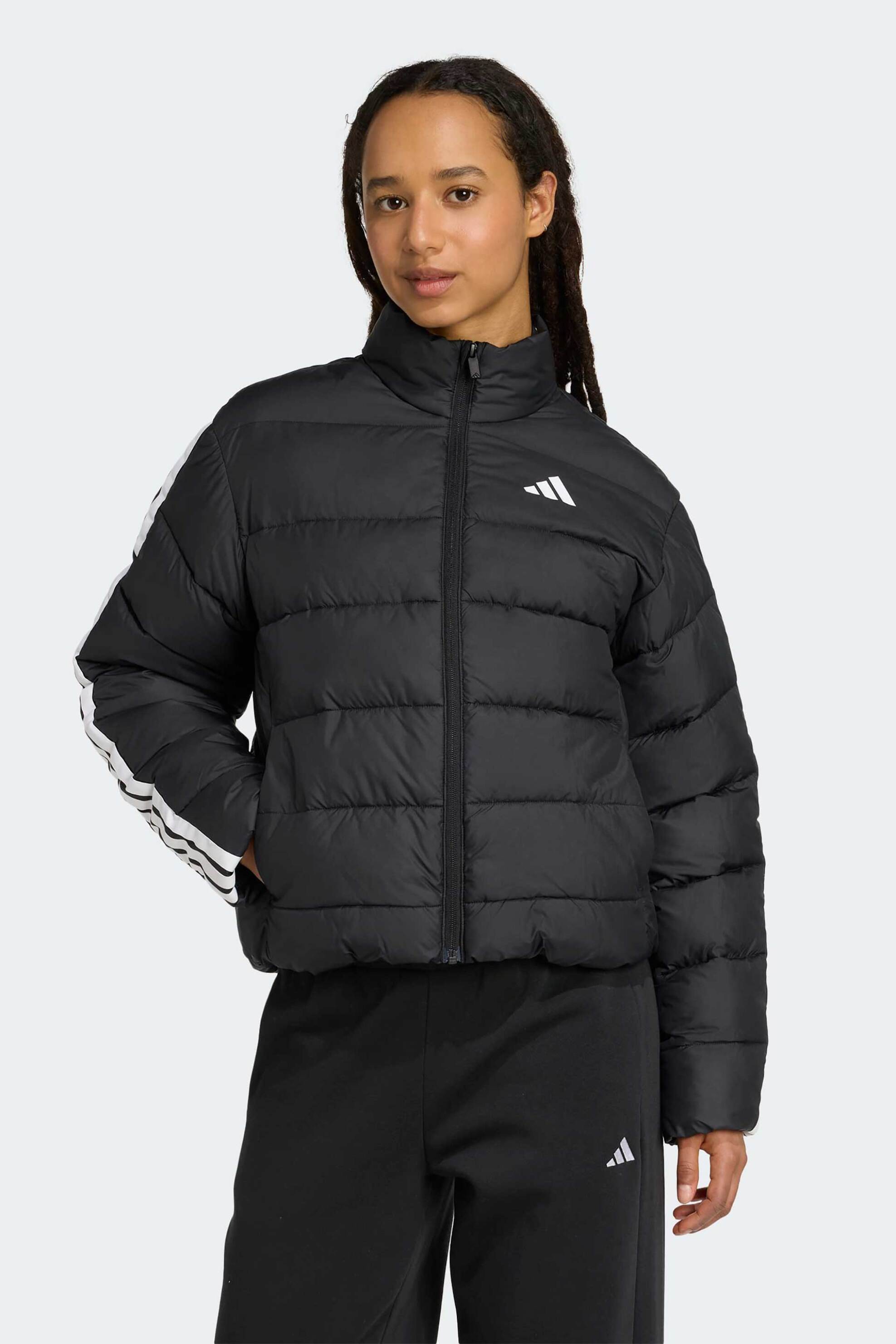 Adidas γυναικείο μπουφάν με καπιτονέ σχέδιο και ψηλό λαιμό Regular Fit "Essentials CLIMAWARM 3-Stripes" - JM8421 Μαύρο