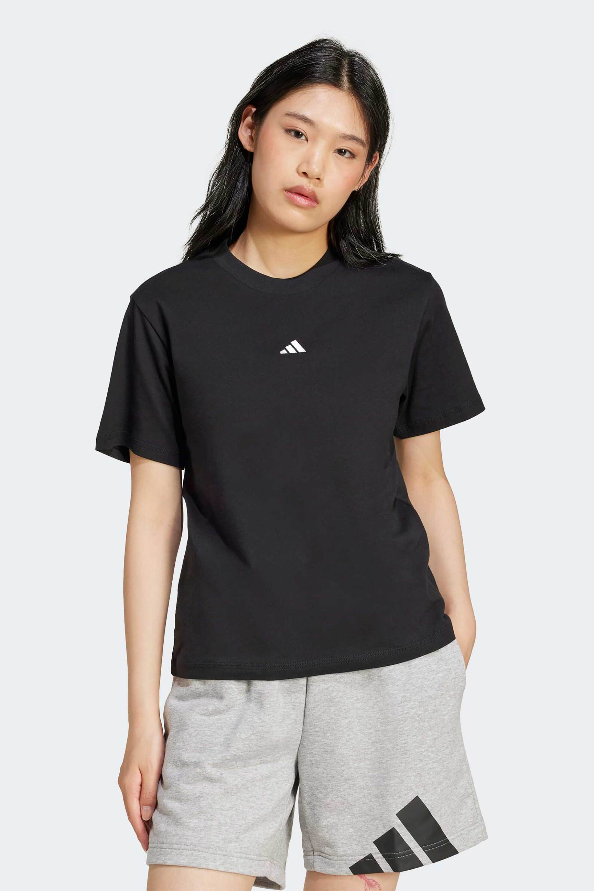 ADIDAS Adidas γυναικείο T-shirt με λογότυπο Regular Fit "Essentials Small Logo" - JC5943 Μαύρο