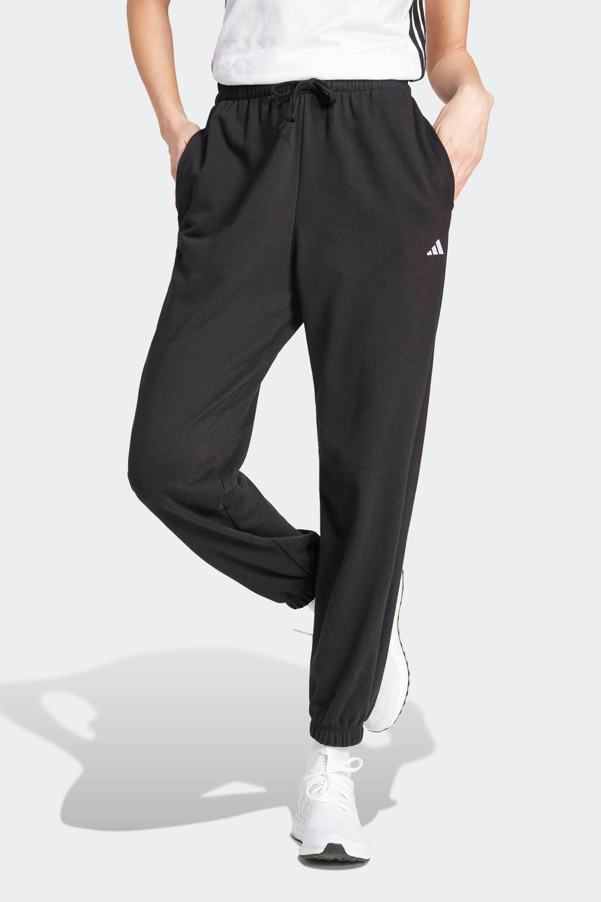 ADIDAS Adidas γυναικείο παντελόνι φόρμας με λογότυπο Loose Fit "Essentials Small Logo French Terry" - JD7999 Μαύρο