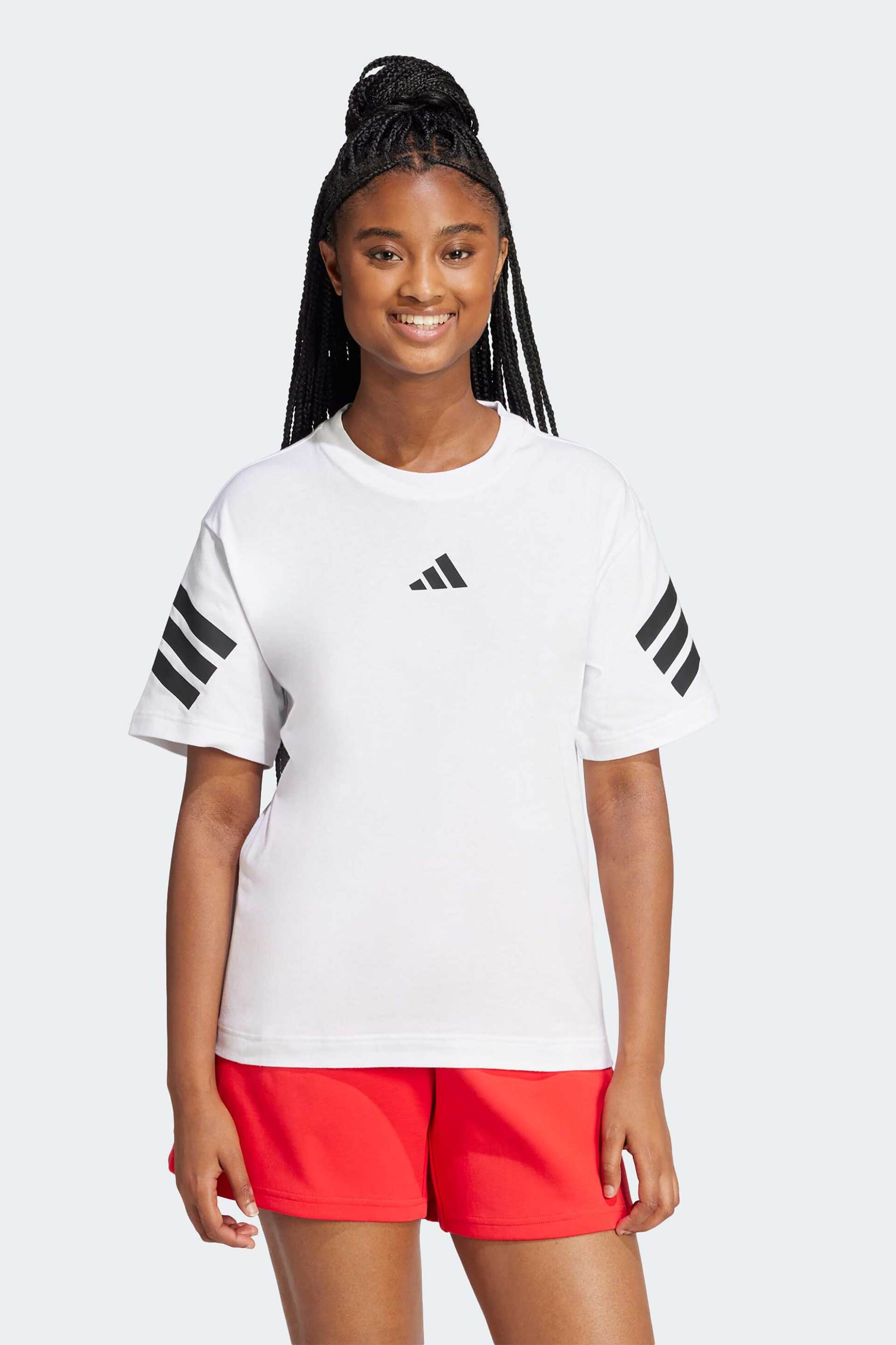 Adidas γυναικείο T-shirt Regular Fit "Future Icons 3-Stripes" - JE0238 Λευκό