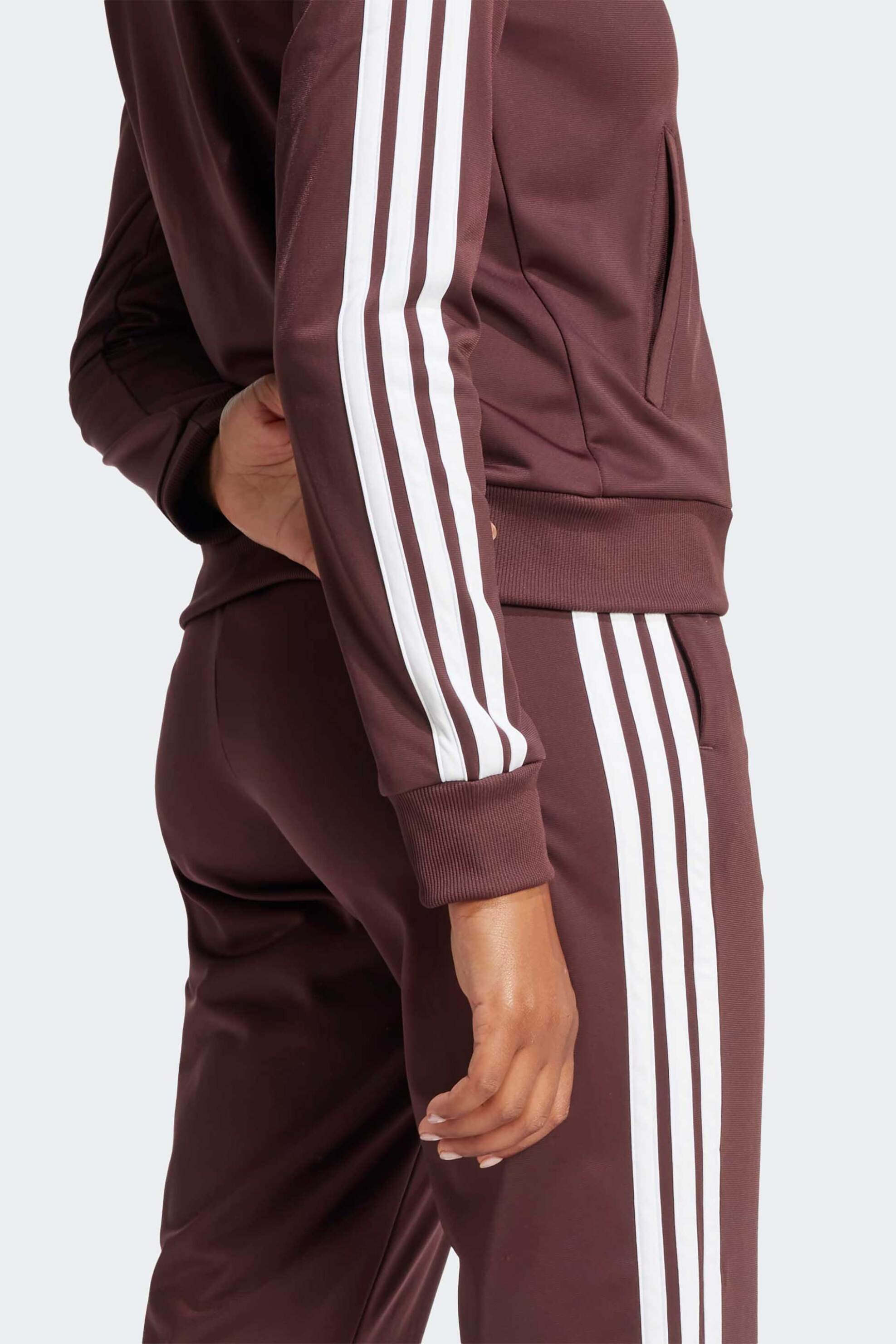 ADIDAS Adidas σετ γυναικείο παντελόνι φόρμας με ζακέτα φούτερ Regular Fit "Essentials 3-Stripes" (2 τεμάχια) - JD2683 Μπορντό - 3