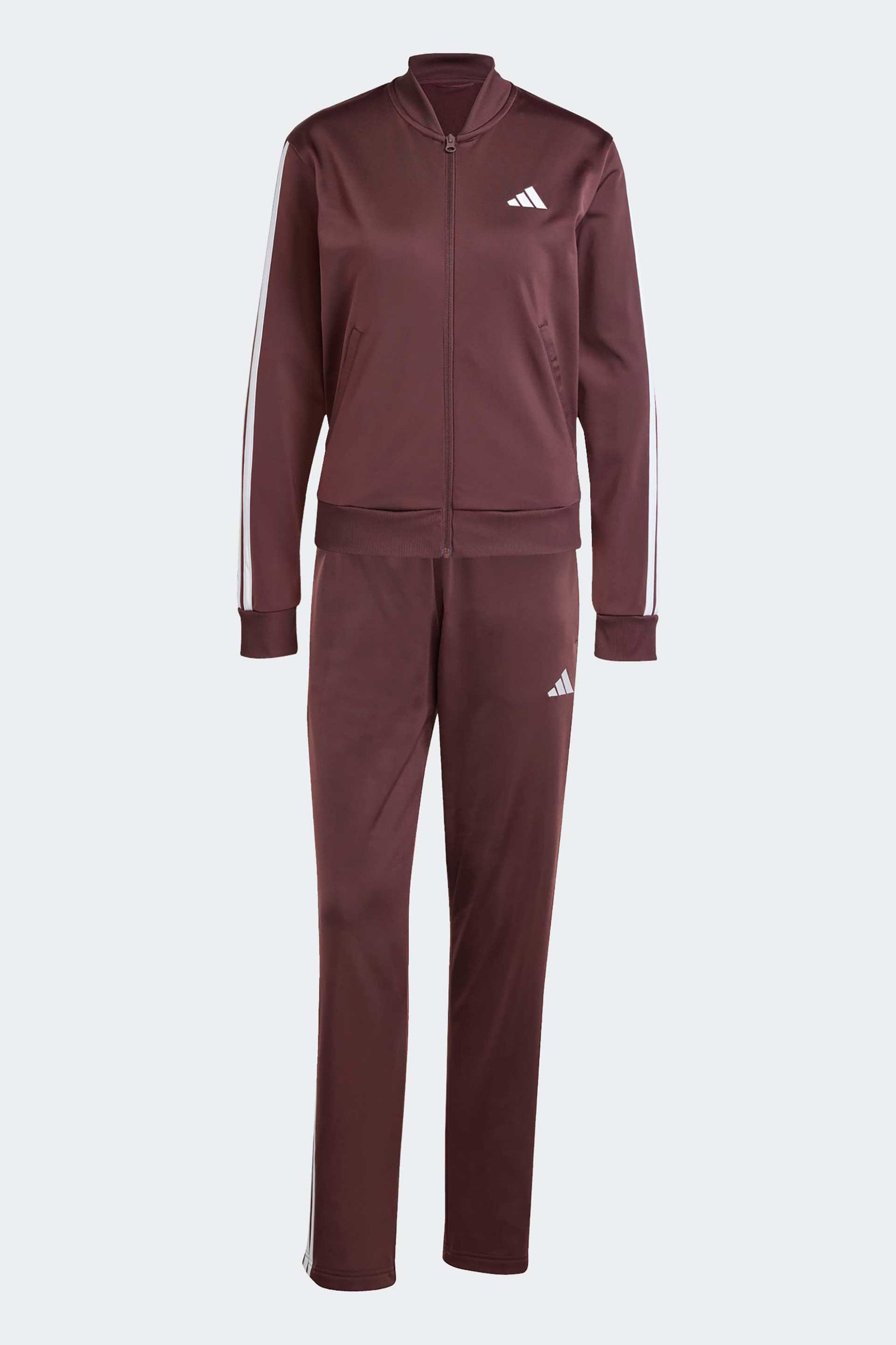 ADIDAS Adidas σετ γυναικείο παντελόνι φόρμας με ζακέτα φούτερ Regular Fit "Essentials 3-Stripes" (2 τεμάχια) - JD2683 Μπορντό - 4
