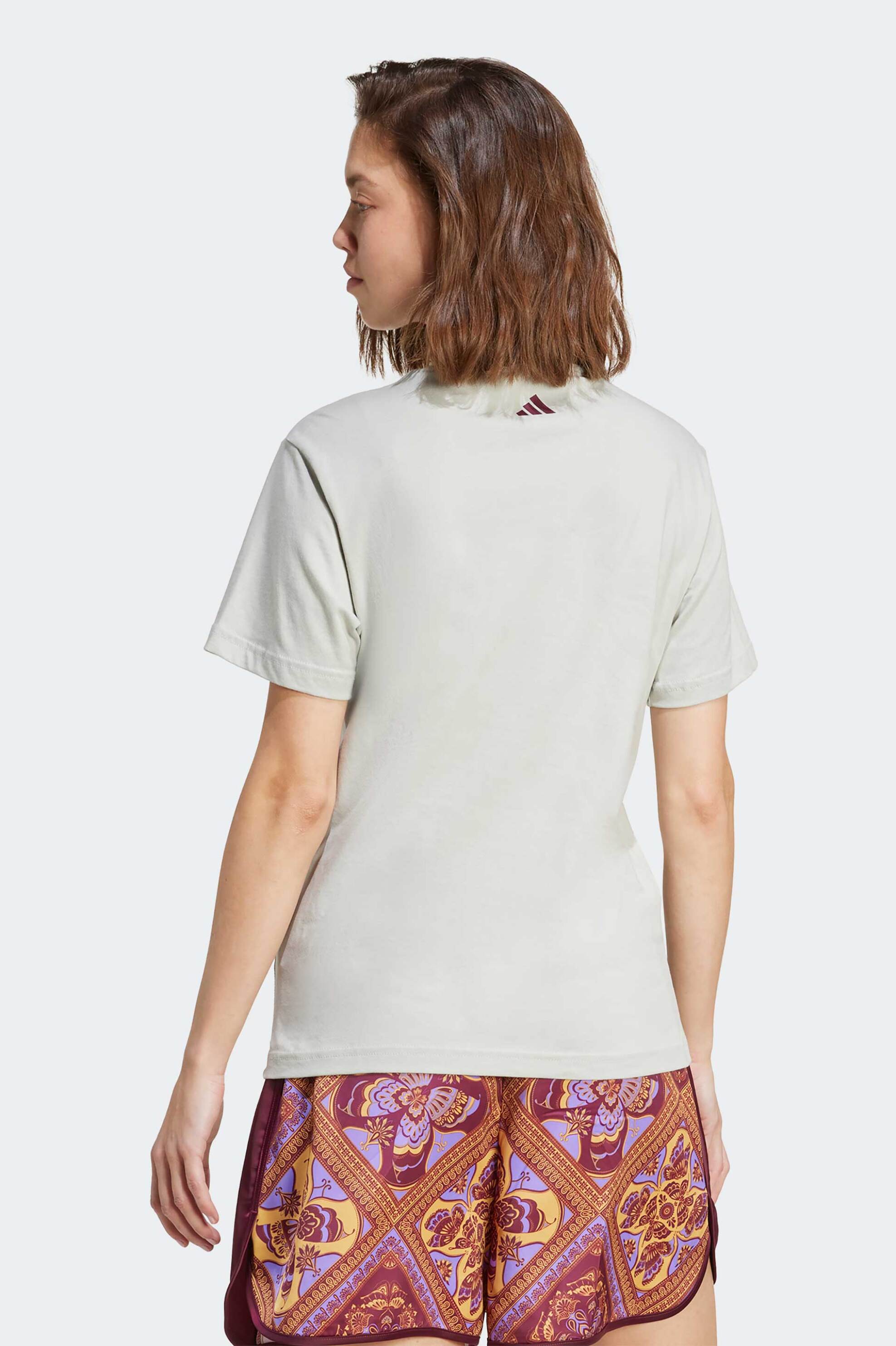 ADIDAS Adidas γυναικείο T-shirt Loose Fit "X Farm Rio" - JV8610 Κρέμ - 3