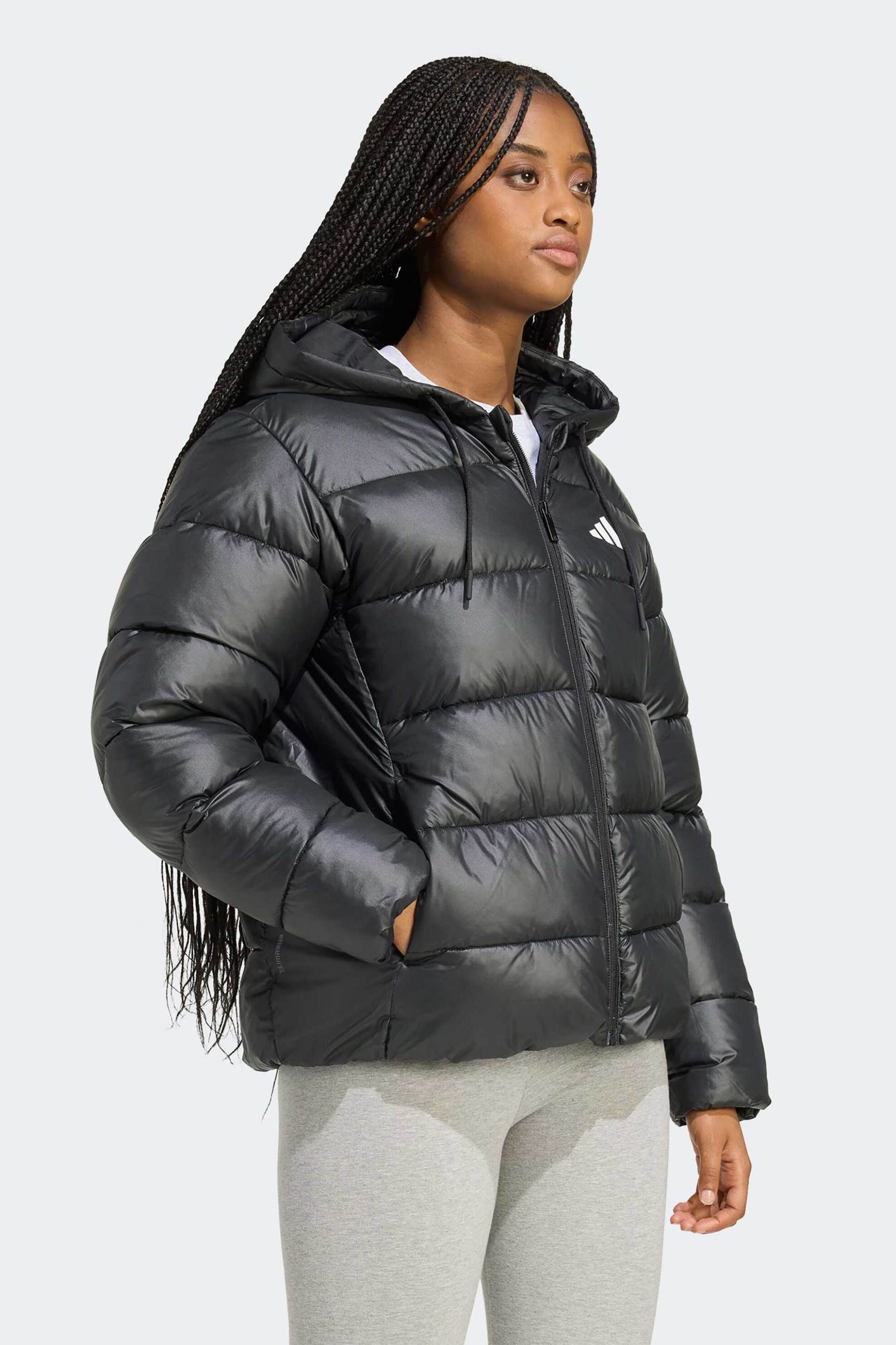 Adidas γυναικείο puffer μπουφάν με καπιτονέ σχέδιο και κουκούλα Regular Fit 