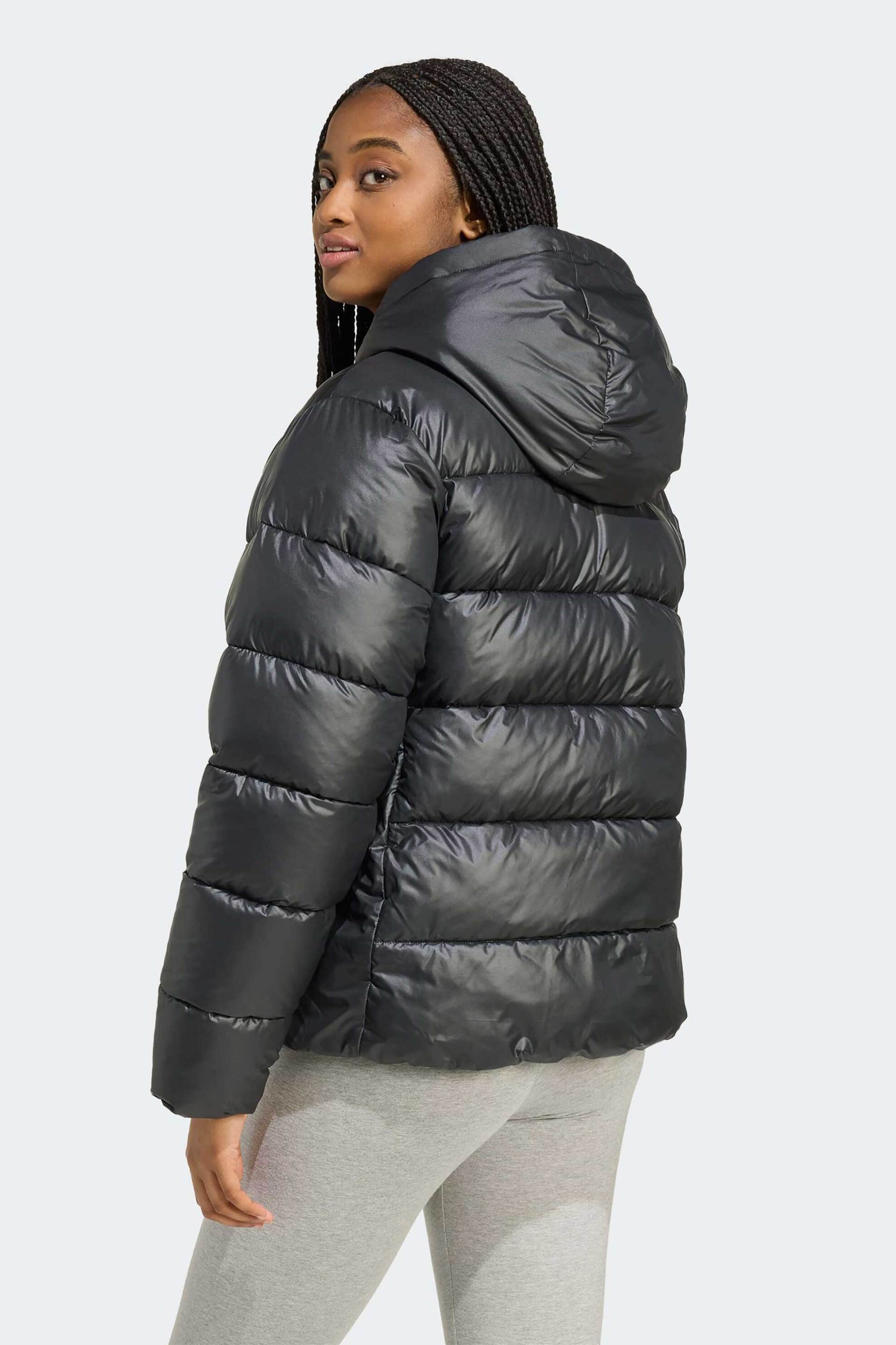 ADIDAS Adidas γυναικείο puffer μπουφάν με καπιτονέ σχέδιο και κουκούλα Regular Fit "Essentials CLIMAWARM" - JV7767 Μαύρο - 3