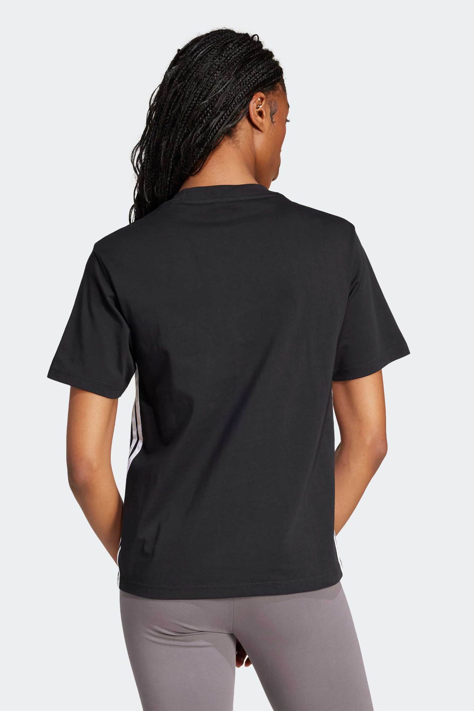 Adidas Γυναικείο T-Shirt με Λογότυπο Regular Fit 3-Stripes Essentials - Jd0846 Μαύρο