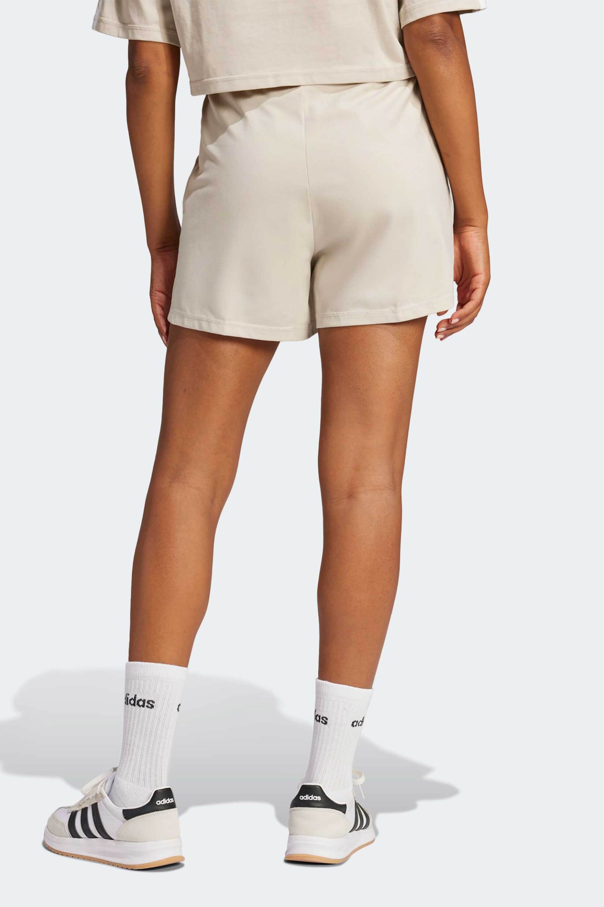 Adidas γυναικείο αθλητικό ψηλόμεσο σορτς Regular Fit "Essentials 3-Stripes" - JE1195 Μπεζ φωτογραφία