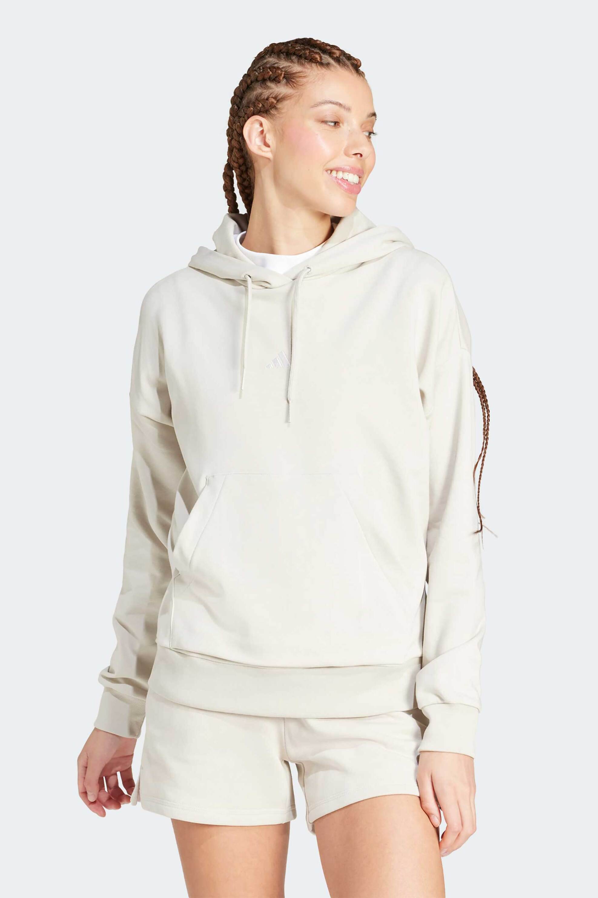 Adidas γυναικεία μπλούζα φούτερ με κουκούλα Regular Fit 