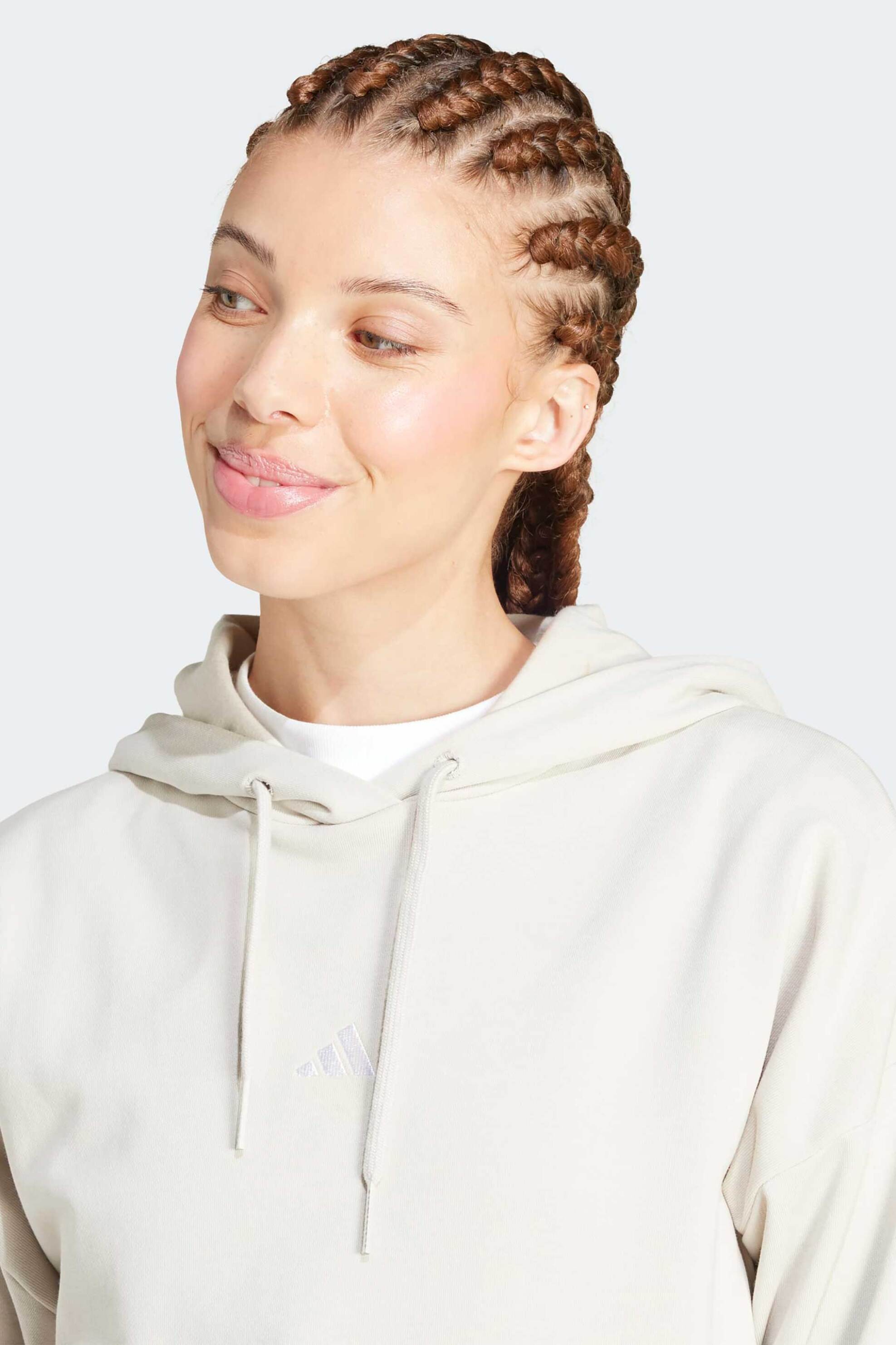 Adidas γυναικεία μπλούζα φούτερ με κουκούλα Regular Fit 