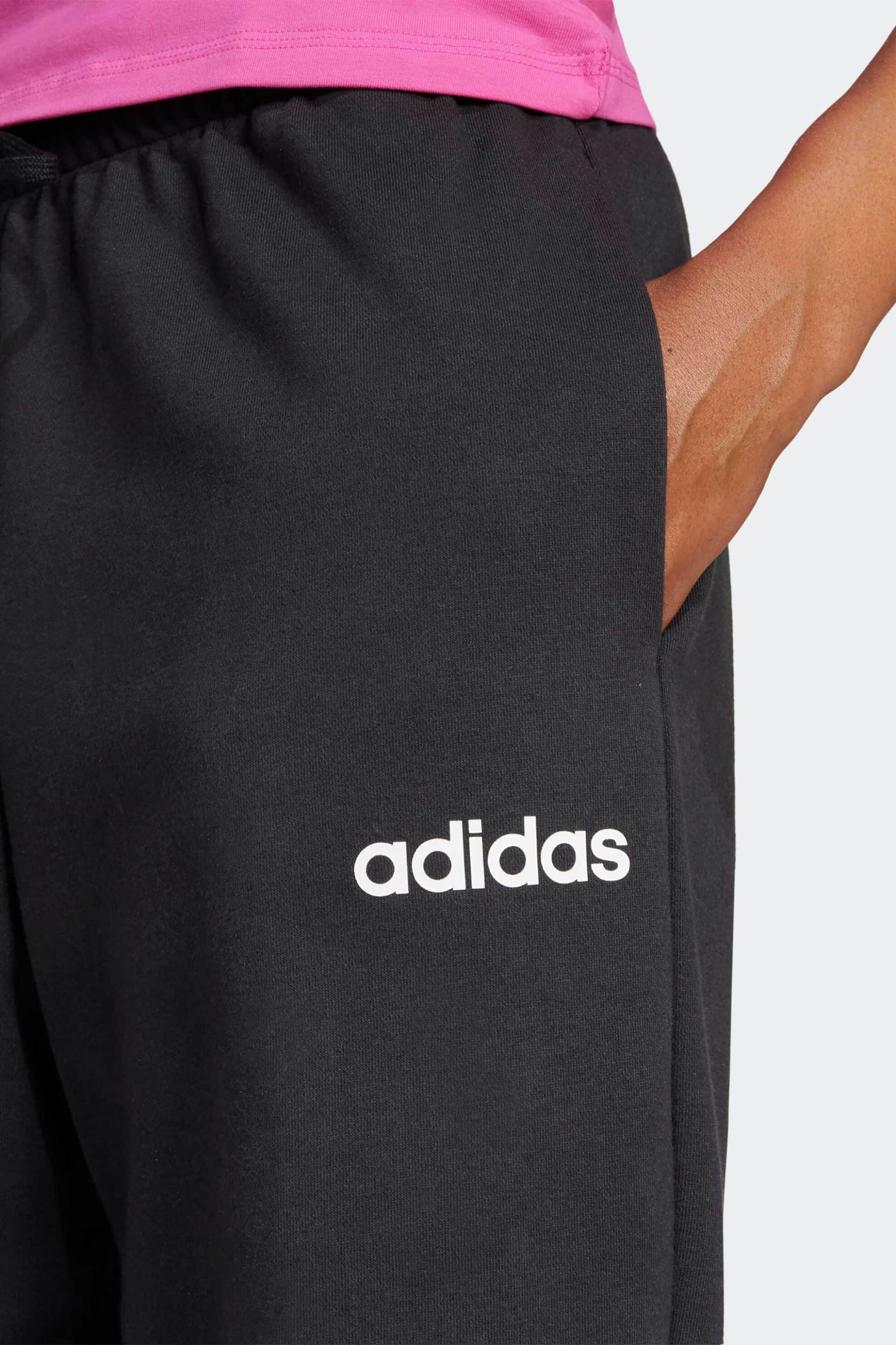 Adidas Γυναικείο Παντελόνι Φόρμας Loose Fit Essentials Linear French Terry - Jc5948 Μαύρο