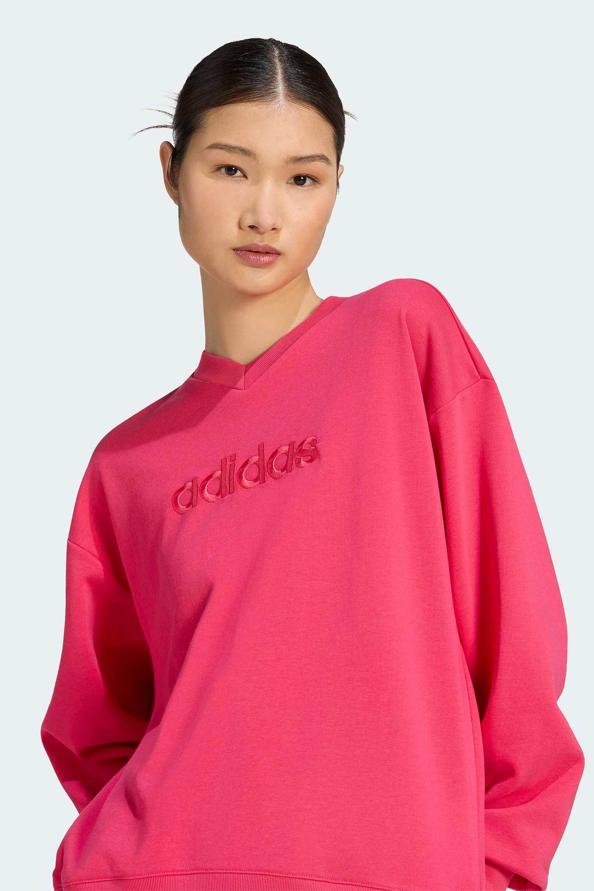 Adidas γυναικεία μπλούζα φούτερ με V Oversized Fit 