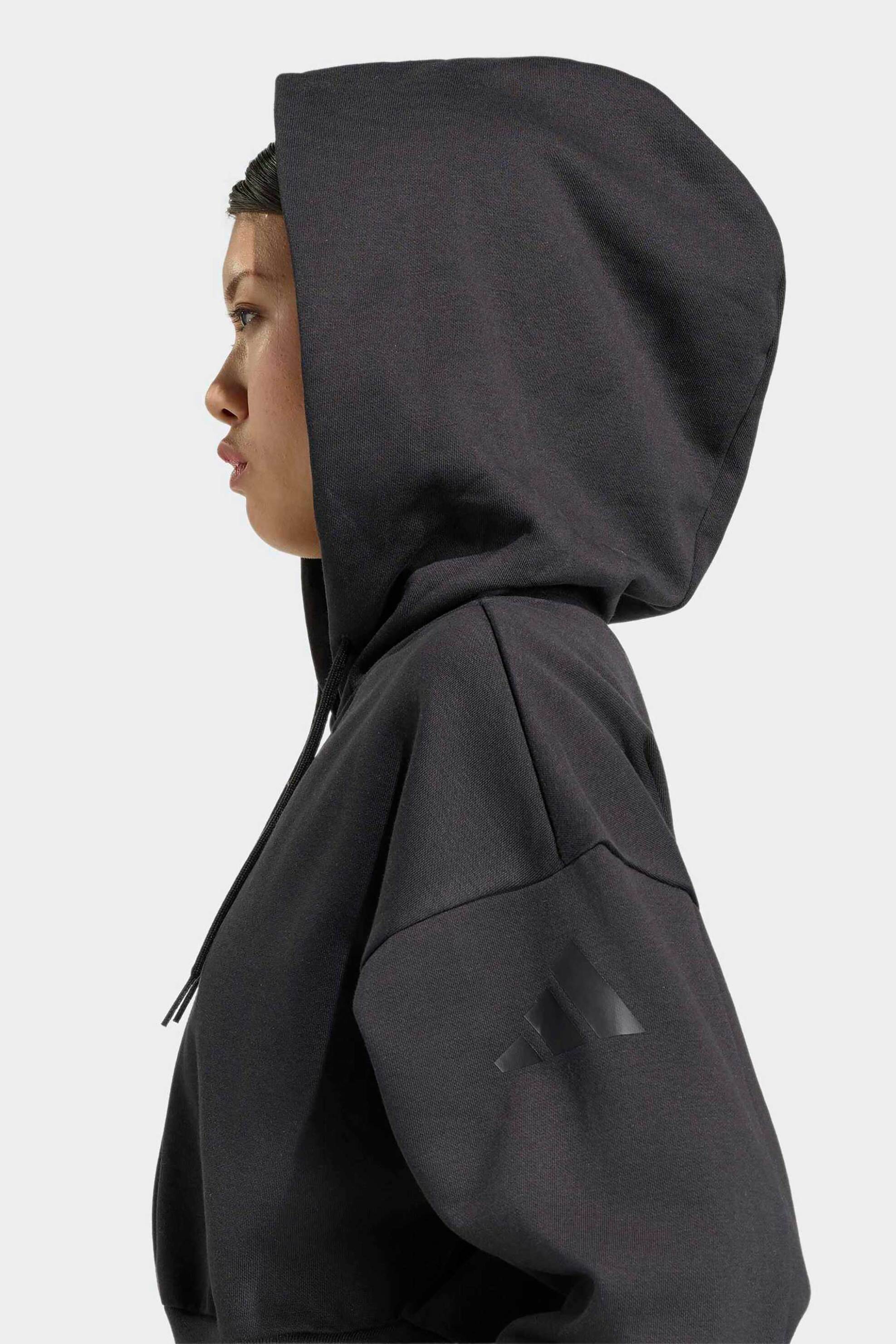 Adidas γυναικεία ζακέτα φούτερ cropped με κουκούλα Regular Fit 