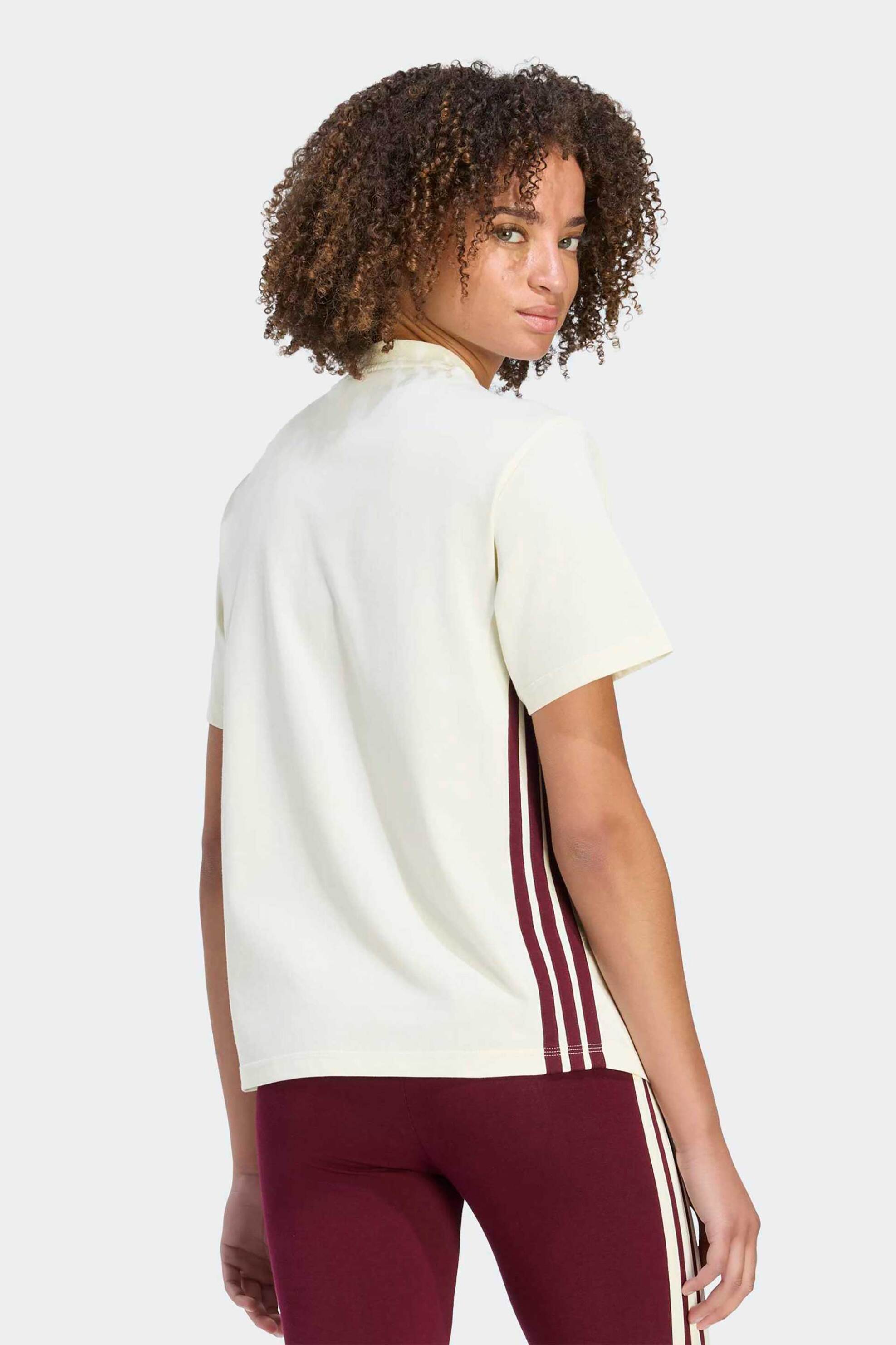 Adidas Γυναικείο T-Shirt Regular Fit 3-Stripes Essentials - Kf8331 Εκρού