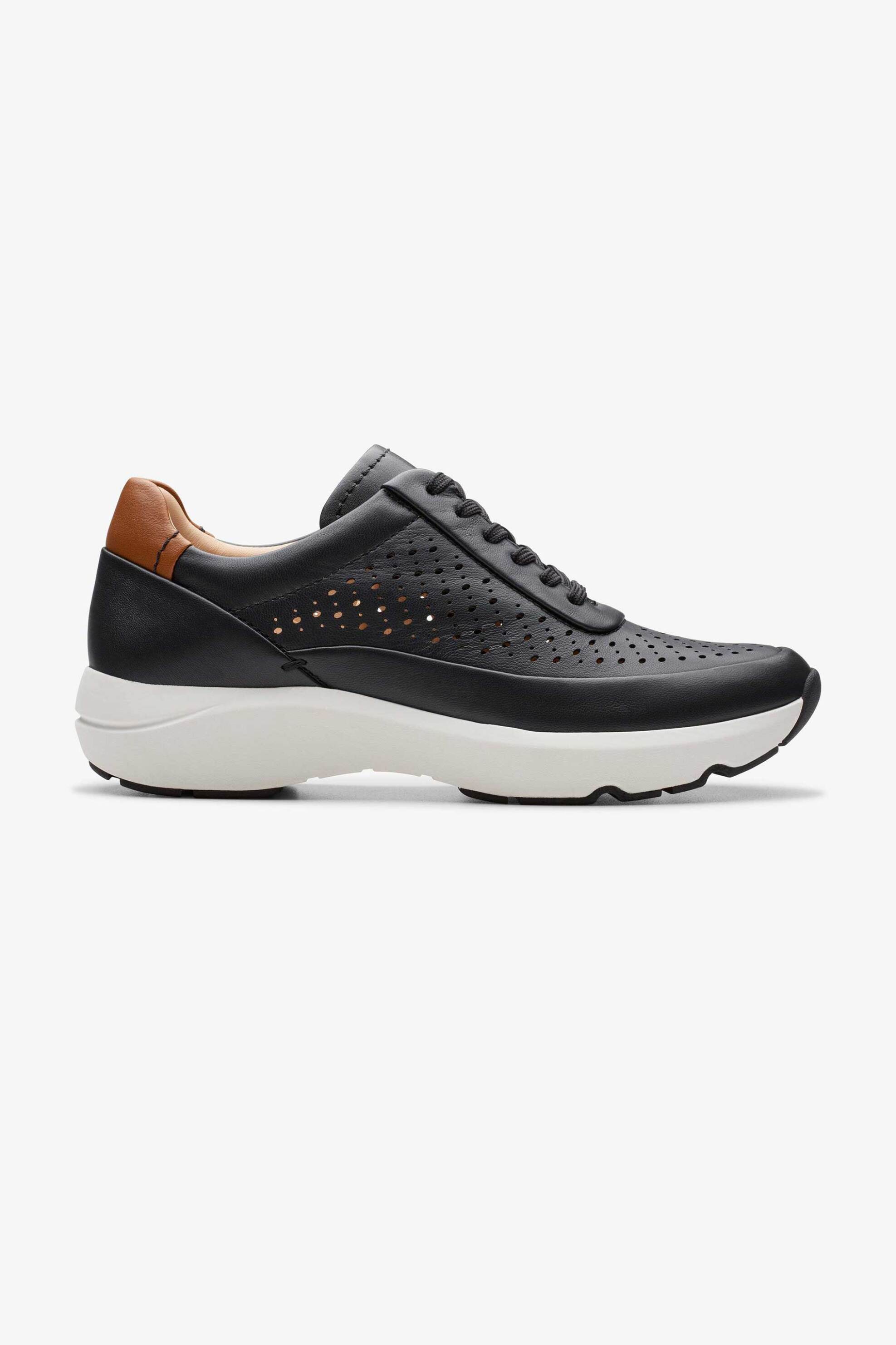 Clarks γυναικεία δερμάτινα sneakers "Tivoli Grace" - 26176418 Μαύρο