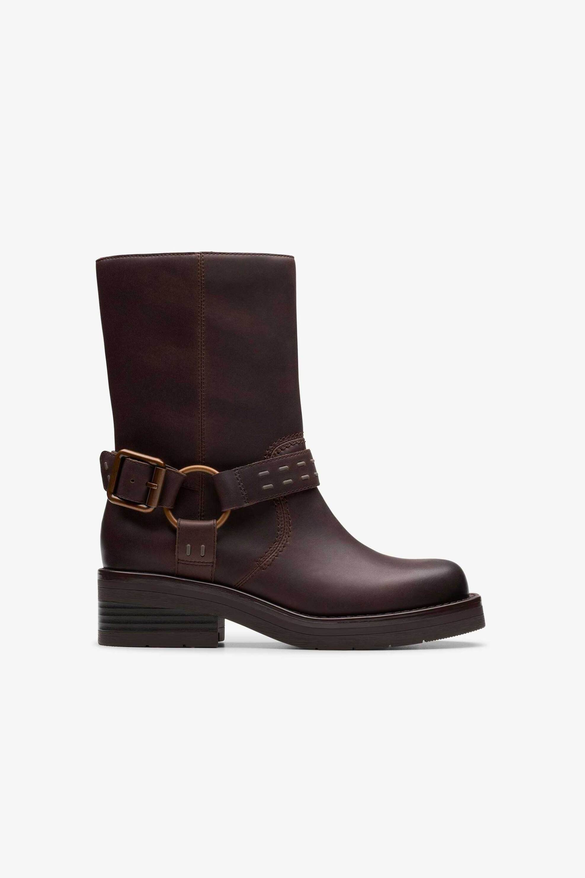 Clarks γυναικείες δερμάτινες μπότες με μεταλλικές αγκράφες 