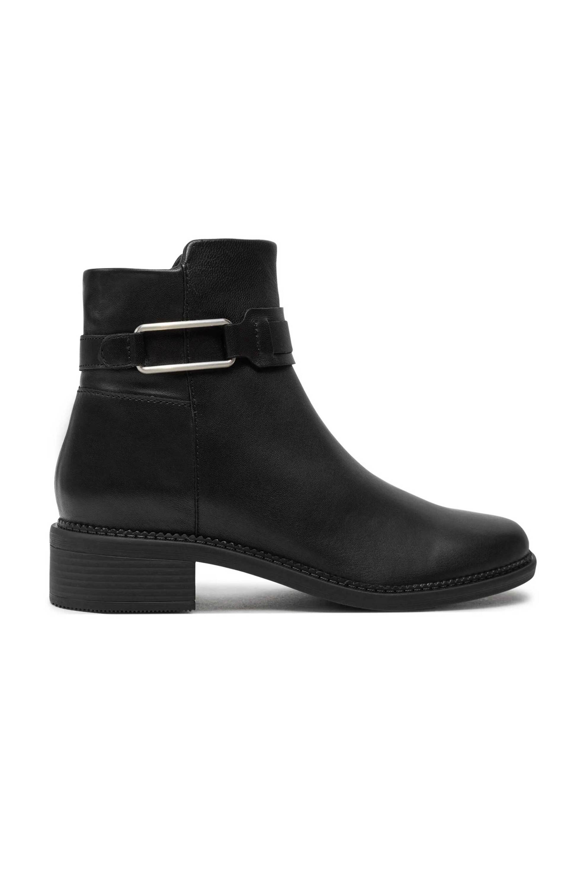 CLARKS Clarks γυναικεία μονόχρωμα δερμάτινα μποτάκια με μεταλλική λεπτομέρεια "Maye Bella" - 26179641 Μαύρο
