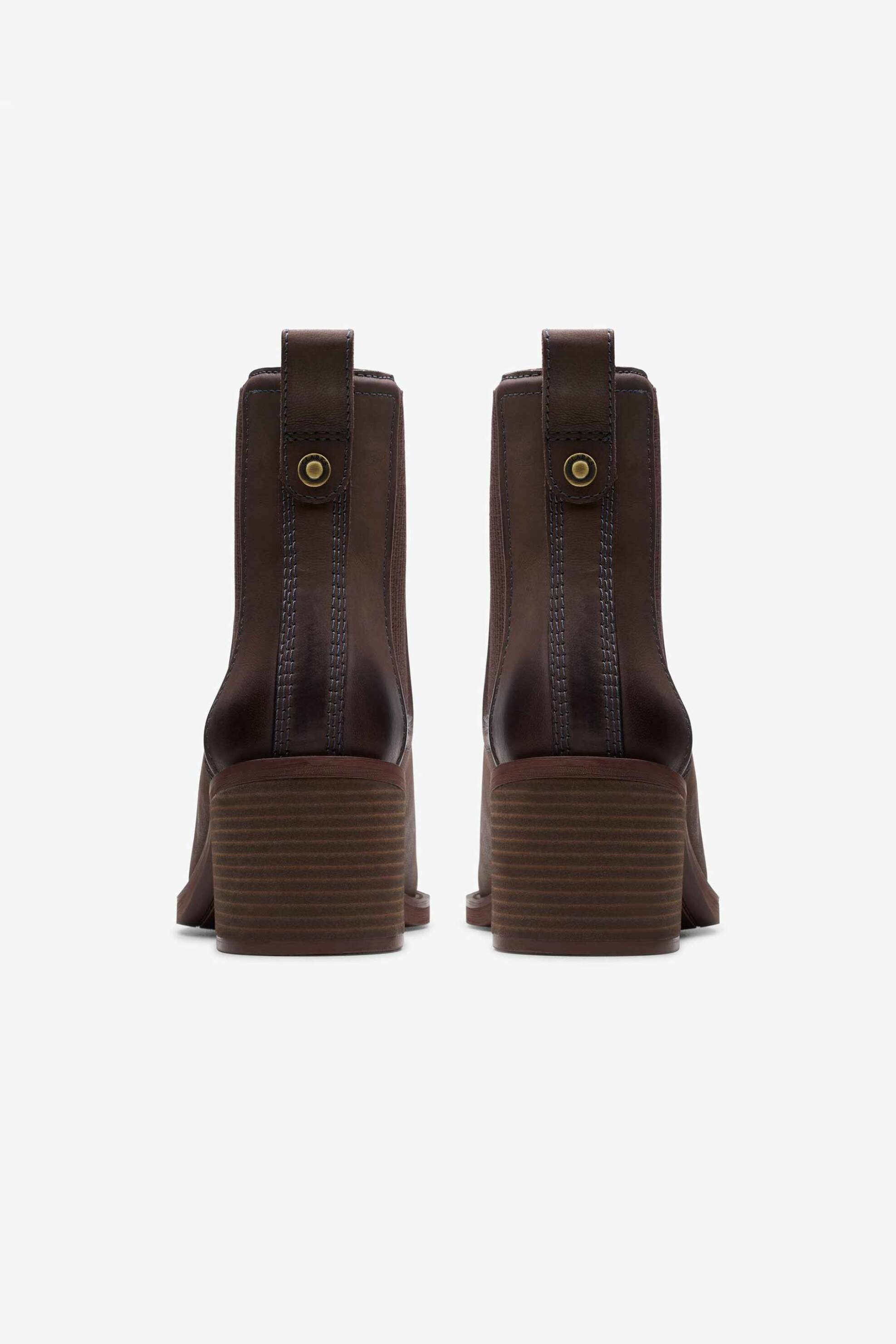 CLARKS Clarks γυναικεία μονόχρωμα δερμάτινα μποτάκια "Chamberly Top" - 26178829 Καφέ - 4