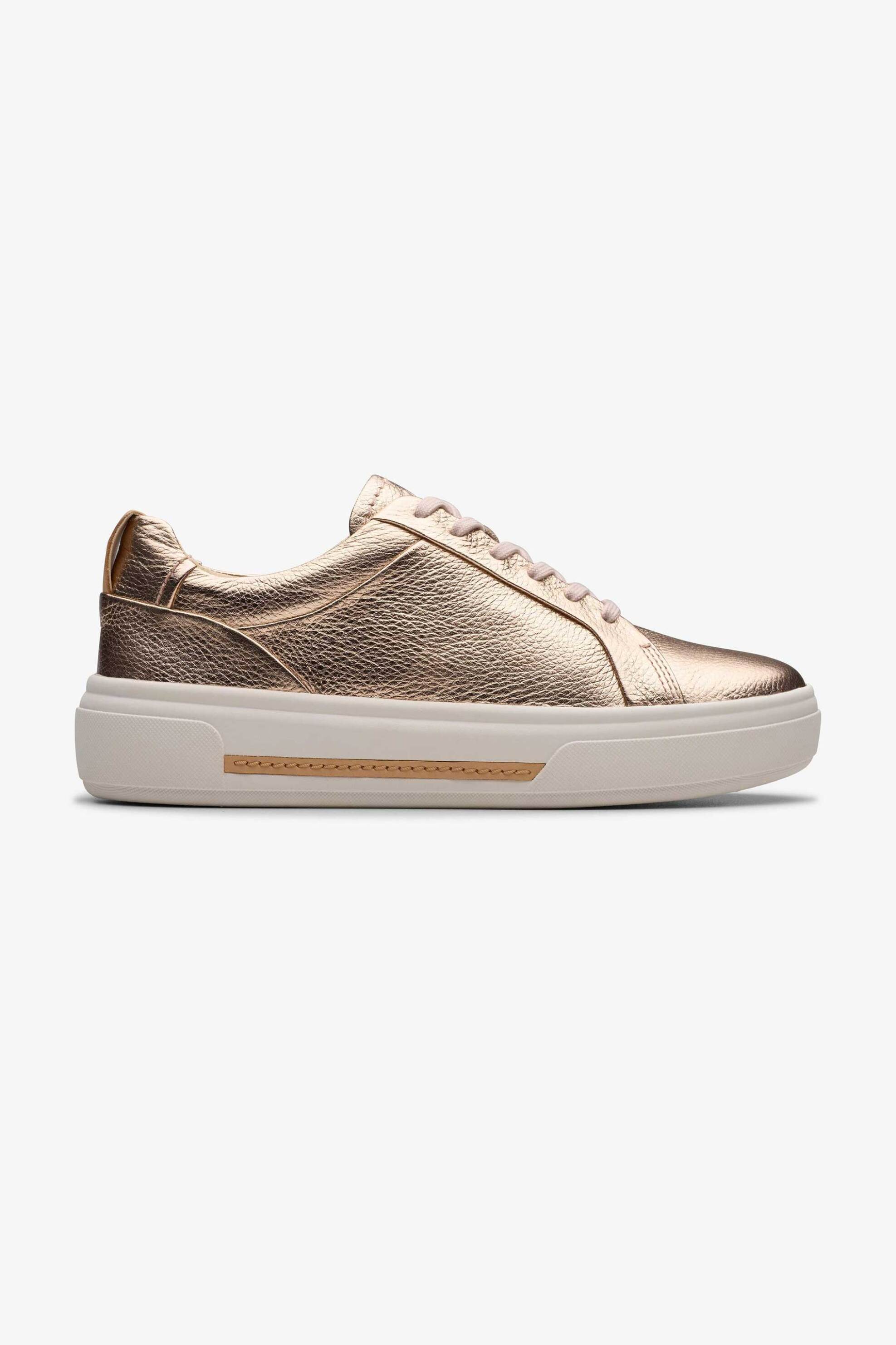 CLARKS Clarks γυναικεία δερμάτινα sneakers ''Hollyhock Walk'' - 26181357 Μπρονζέ