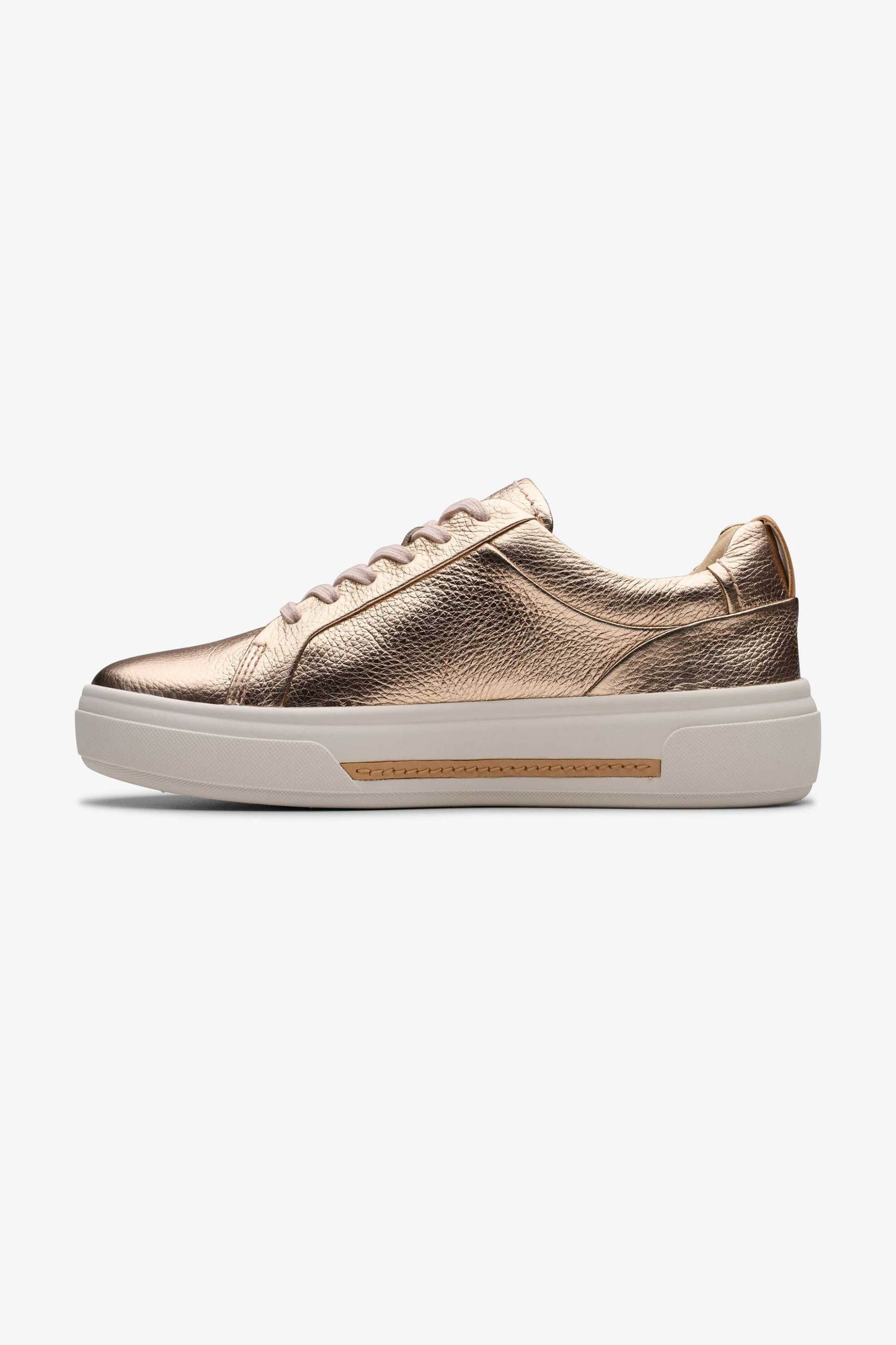 Clarks γυναικεία δερμάτινα sneakers ''Hollyhock Walk'' - 26181357 Μπρονζέ φωτογραφία