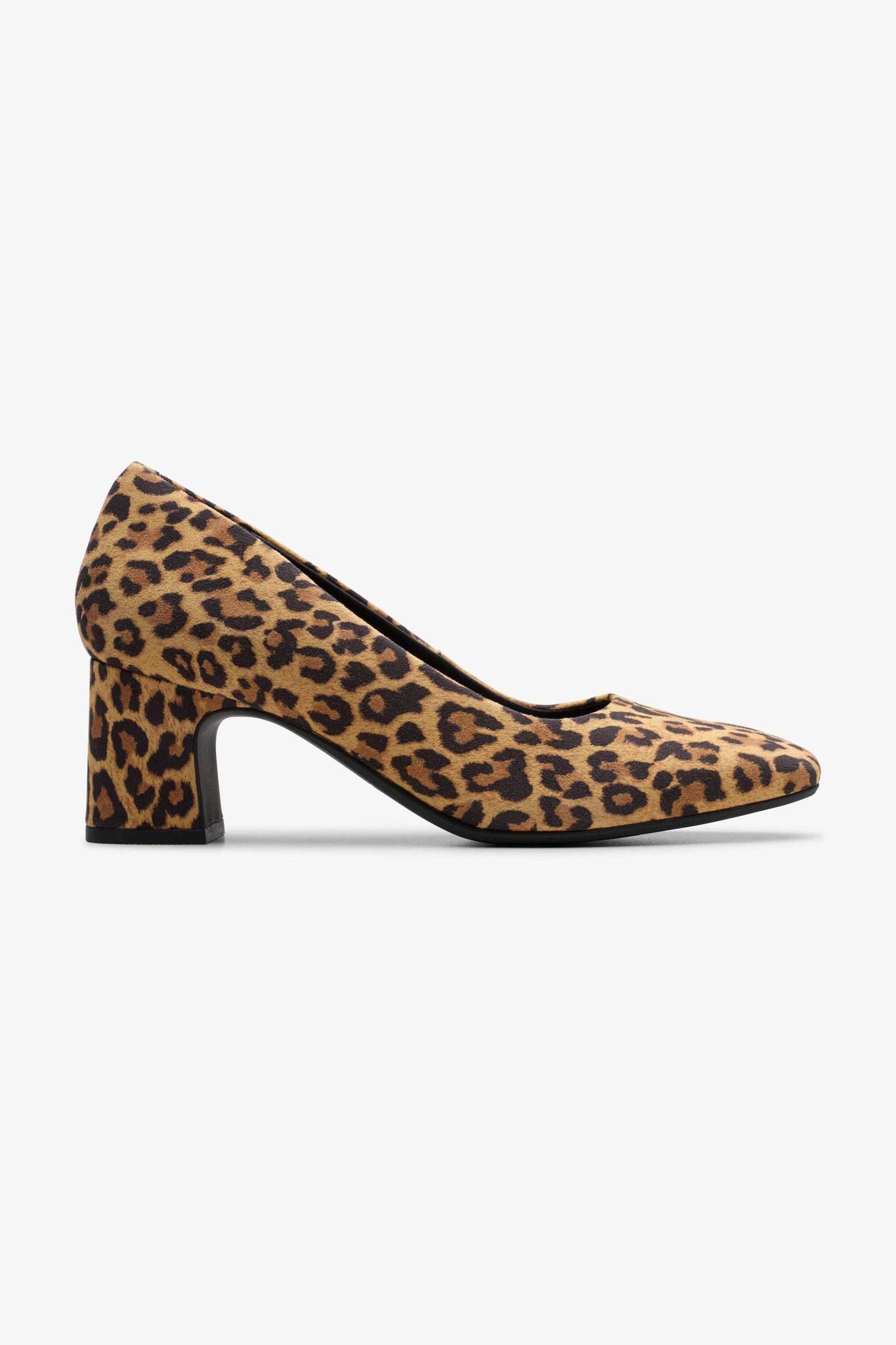 CLARKS Clarks γυναικείες γόβες animal print με χοντρό τακούνι "Fernie Court" - 26183033 Καφέ