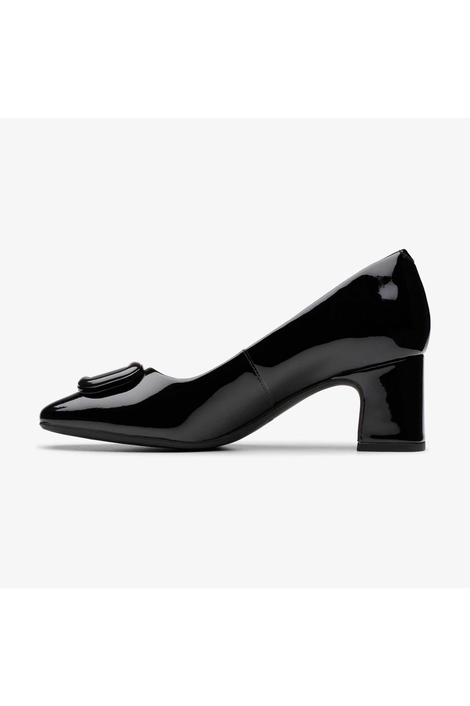 Clarks γυναικείες γόβες λουστρίνι με χοντρό τακούνι "Fernie Trim" - 26183037 Μαύρο φωτογραφία