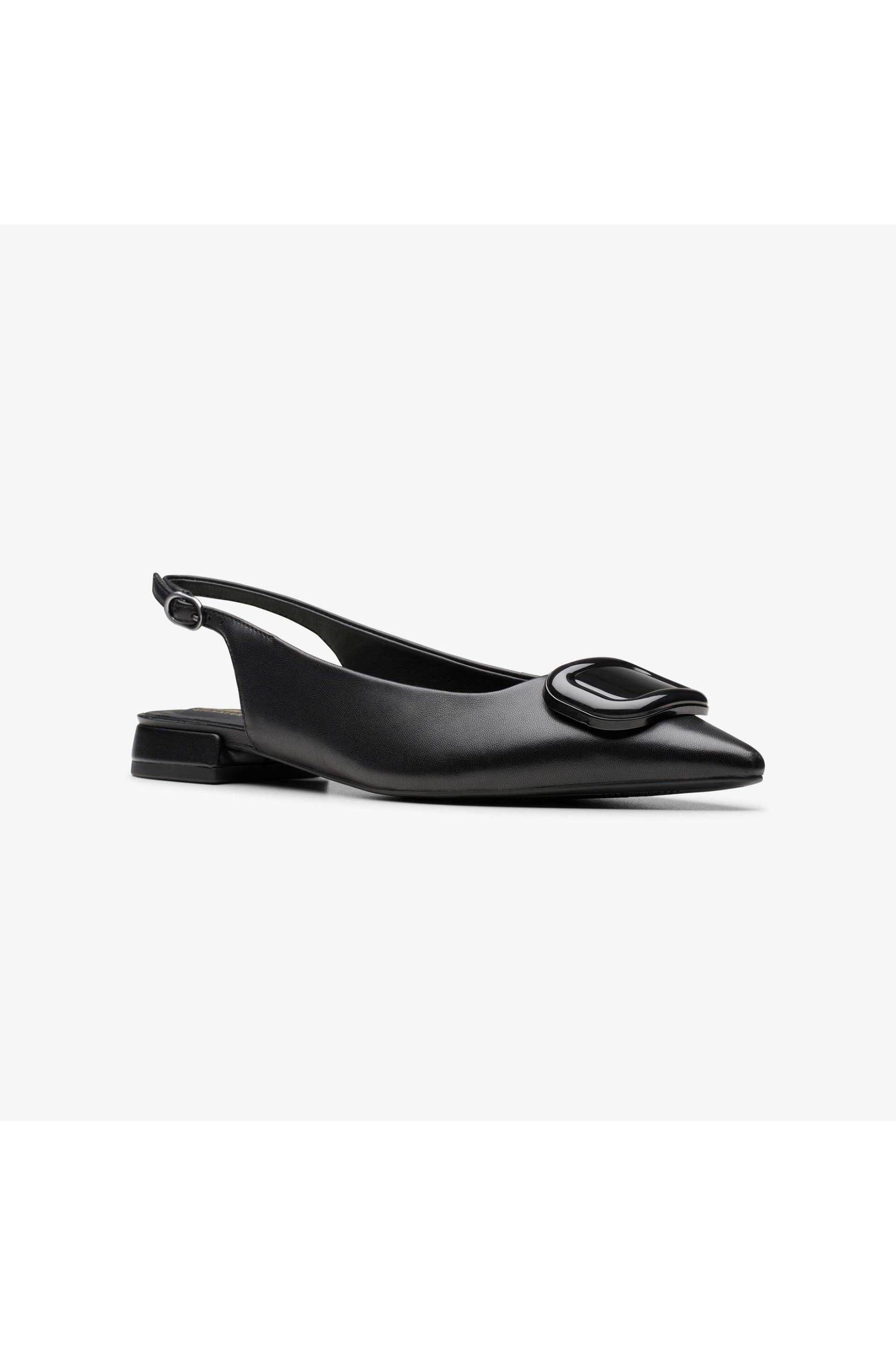 Clarks γυναικείες δερμάτινες μπαλαρίνες slingback ''Sensa 15 Trim'' - 26183131 Μαύρο φωτογραφία