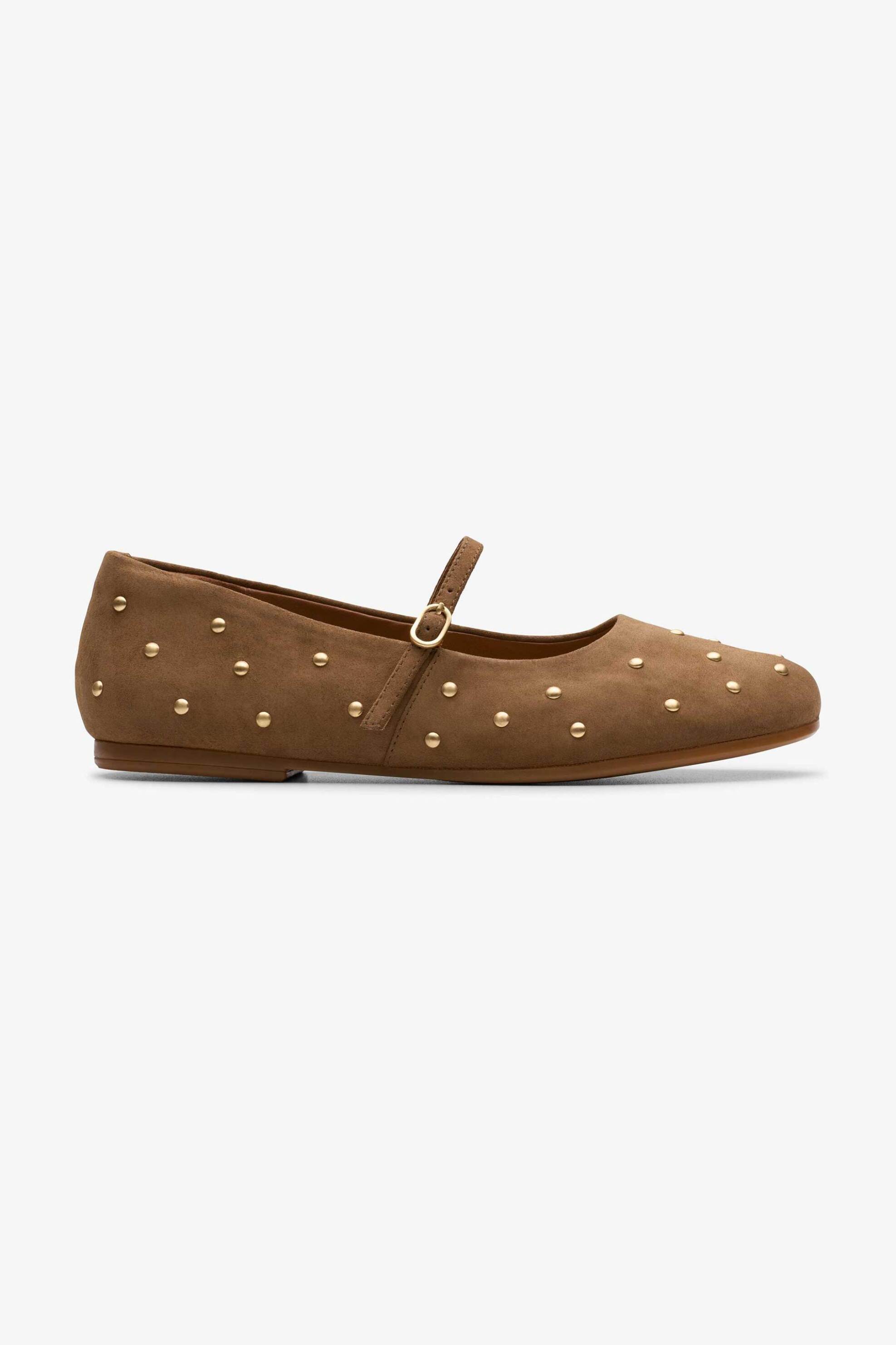 CLARKS Clarks γυναικείες suede μπαλαρίνες με τρούκς ''Livia Stud' - 26184158 Ταμπά