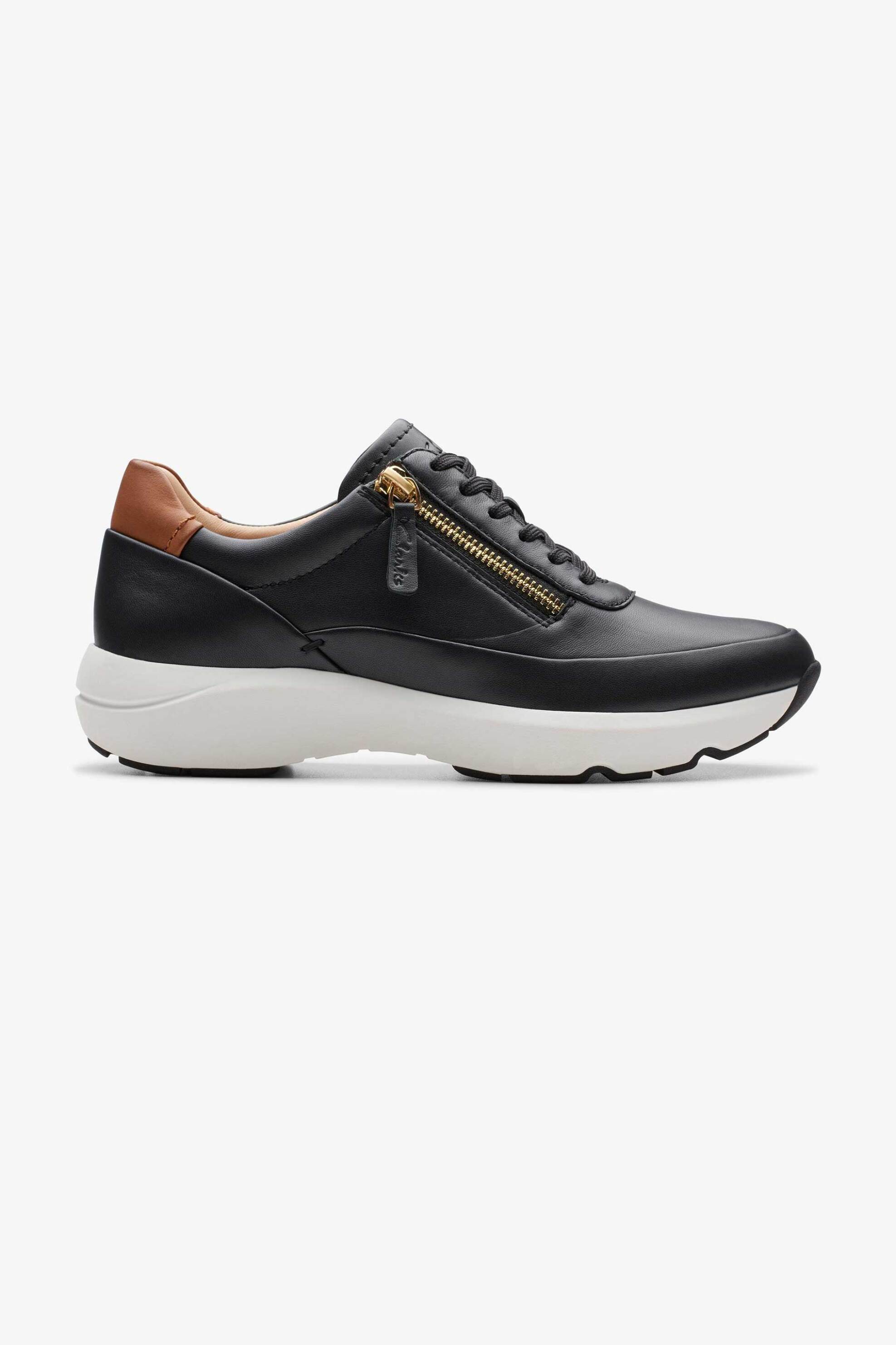 CLARKS Clarks γυναικεία δερμάτινα sneakers "Tivoli Zip" - 26176648 Μαύρο