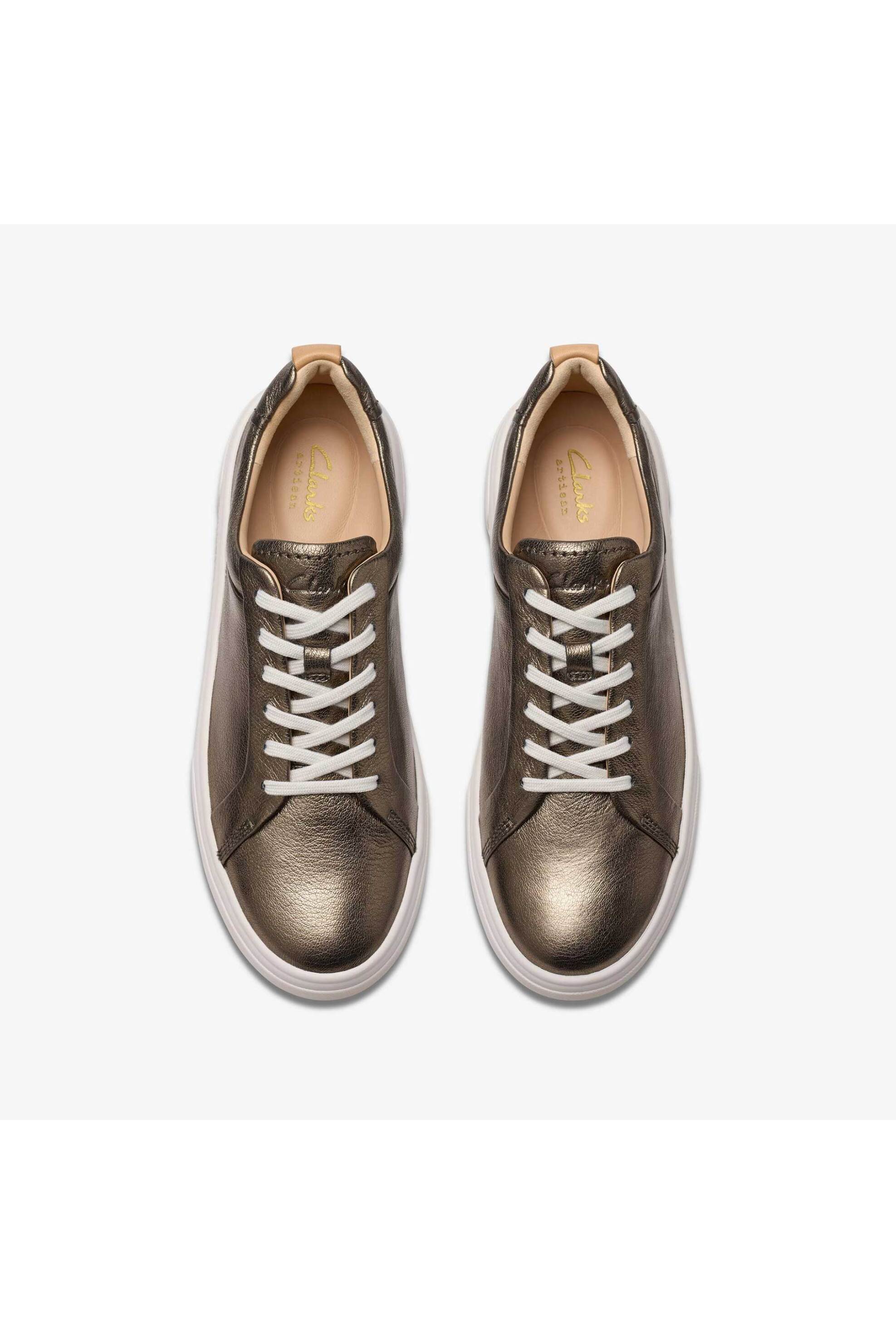 Clarks γυναικεία δερμάτινα sneakers "Hollyhock Walk" - 26178843 Μπρονζέ φωτογραφία