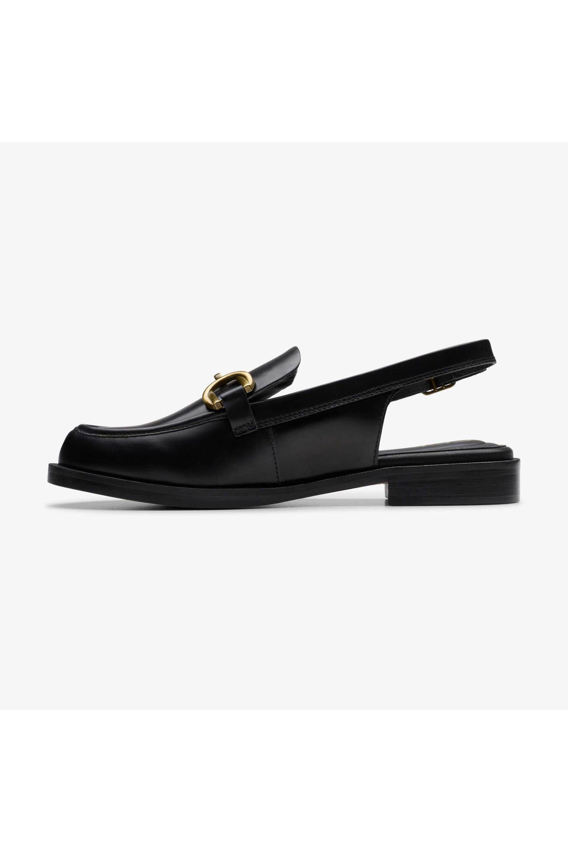 Clarks γυναικεία δερμάτινα μοκασίνια slingback ''Straven Sling'' - 26183143 Μαύρο φωτογραφία