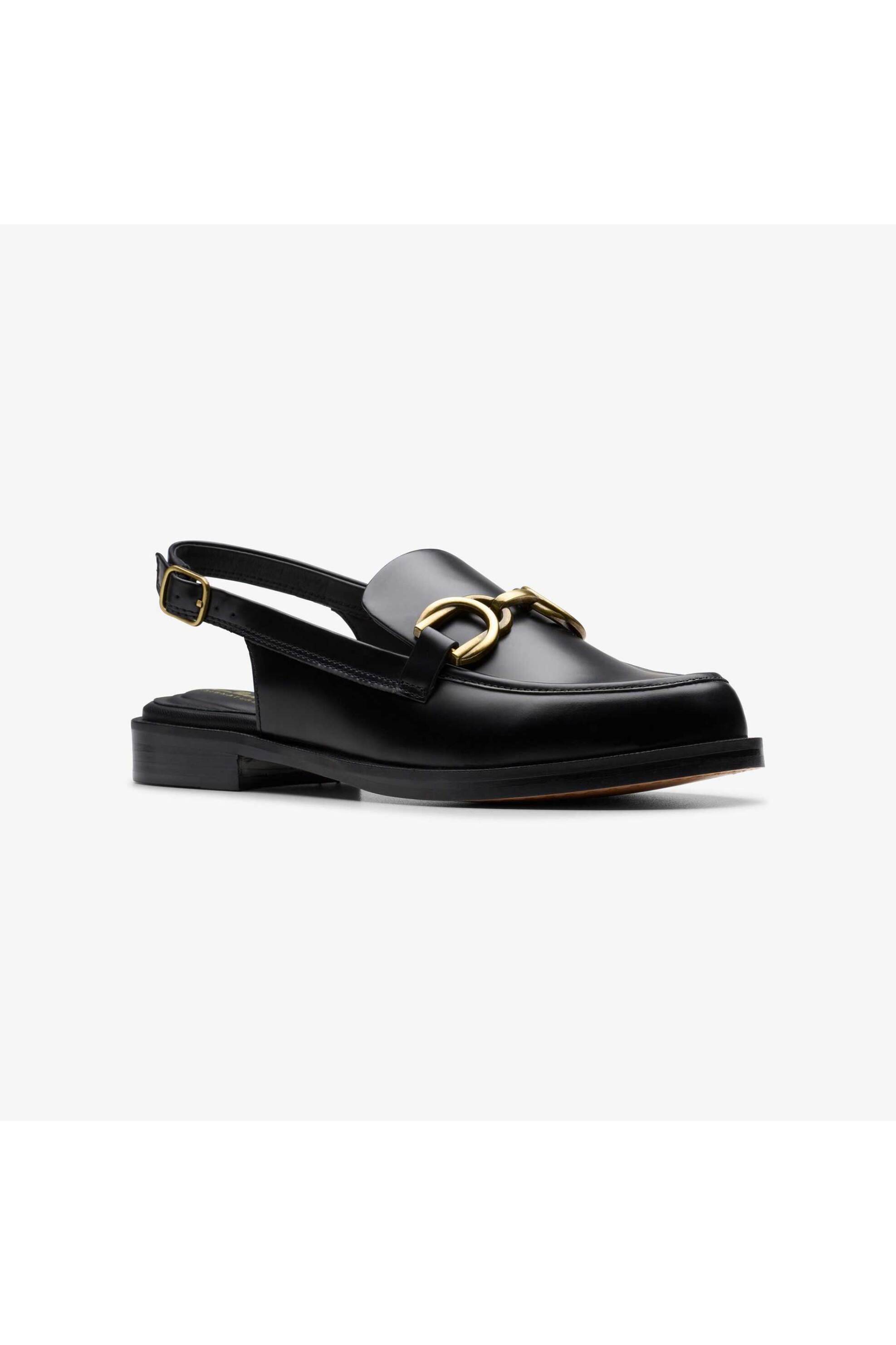 Clarks γυναικεία δερμάτινα μοκασίνια slingback ''Straven Sling'' - 26183143 Μαύρο φωτογραφία