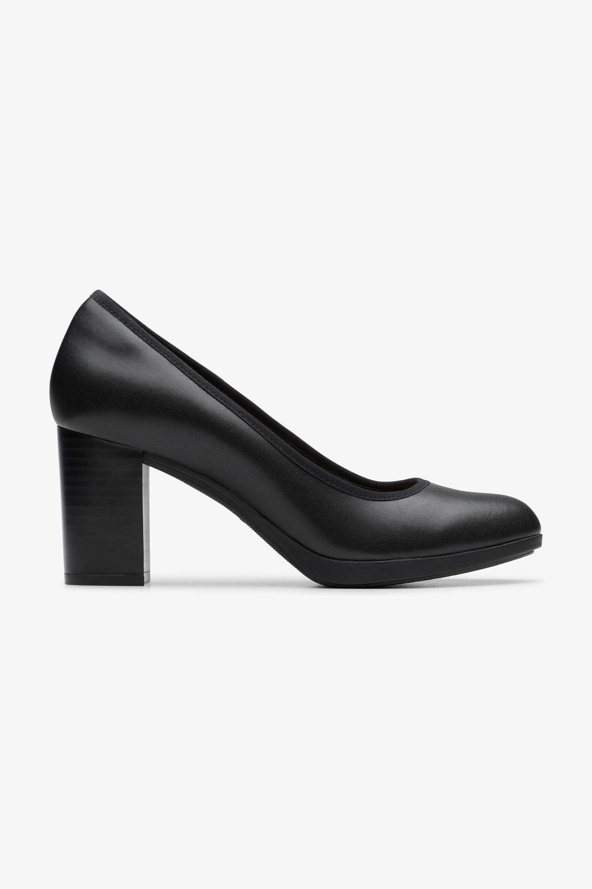 CLARKS Clarks γυναικείες γόβες μονόχρωμες με χοντρό τακούνι "Bayla Carly" - 26184303 Μαύρο