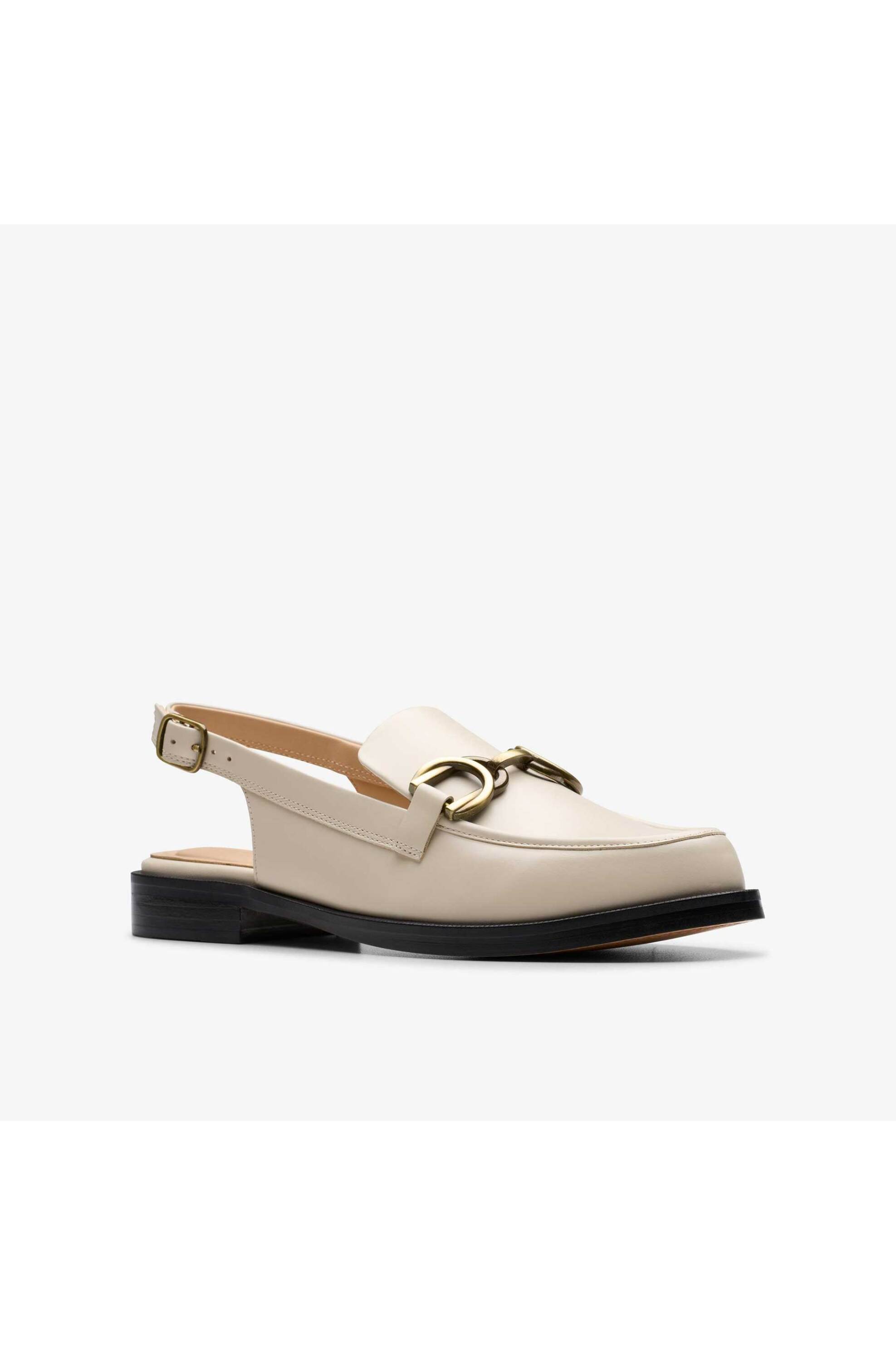 Clarks γυναικείες δερμάτινες μπαλαρίνες slingback ''Straven Sling'' - 26183144 Εκρού