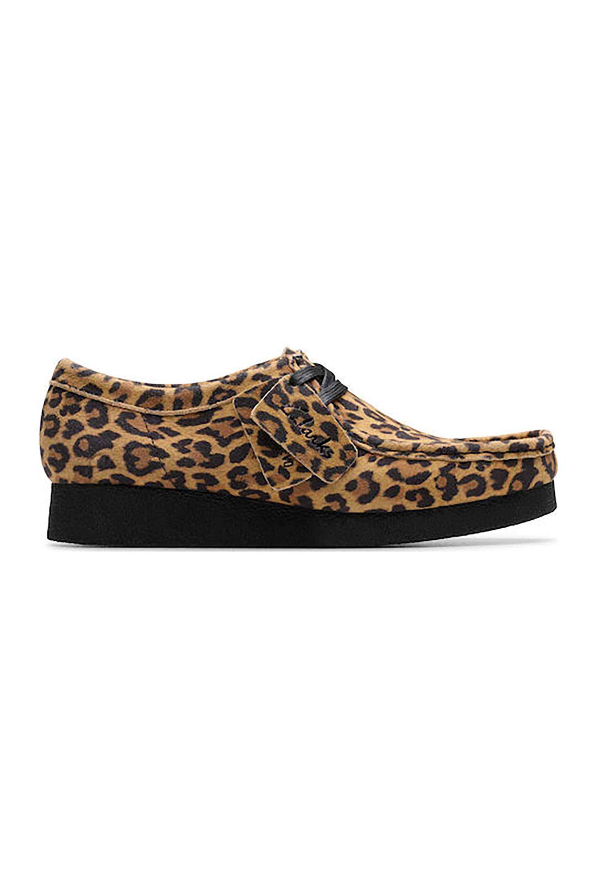 CLARKS Clarks γυναικεία suede μοκασίνια με animal print "Wallabee Evo'' - 26184612 Καφέ