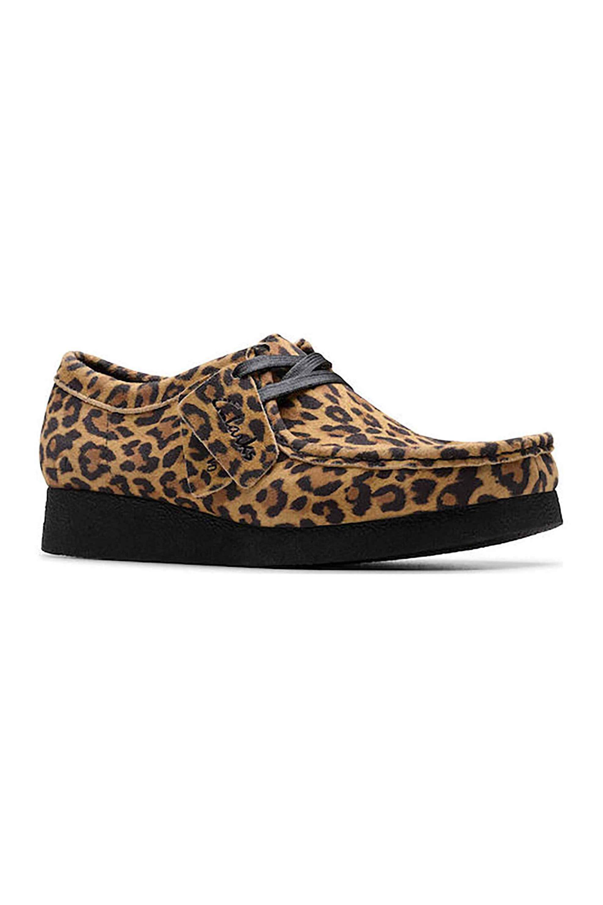 Clarks γυναικεία suede μοκασίνια με animal print "Wallabee Evo'' - 26184612 Καφέ φωτογραφία