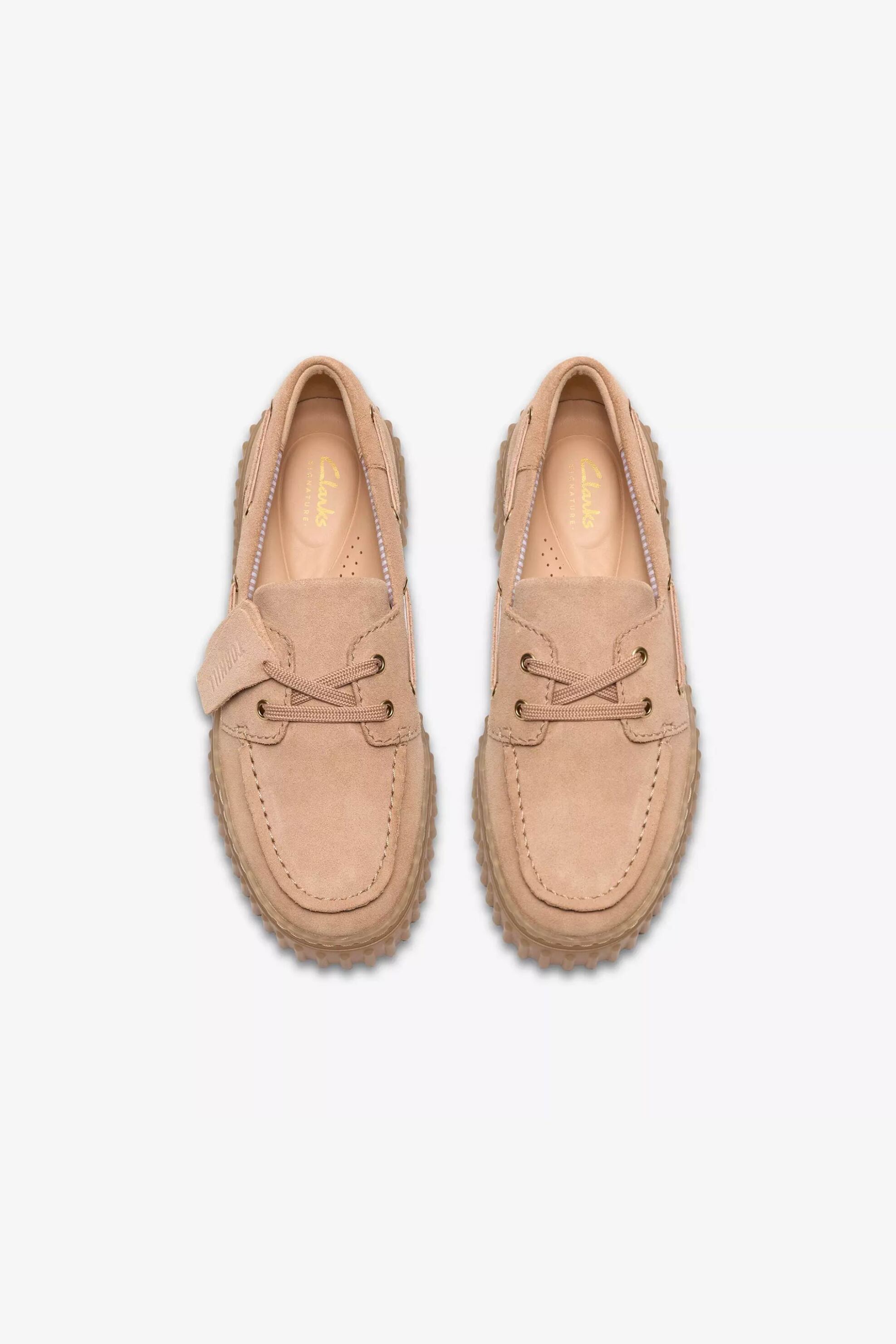 Clarks Γυναικεία Suede Casual Παπούτσια Torhill Boat - 26186301 Μπεζ