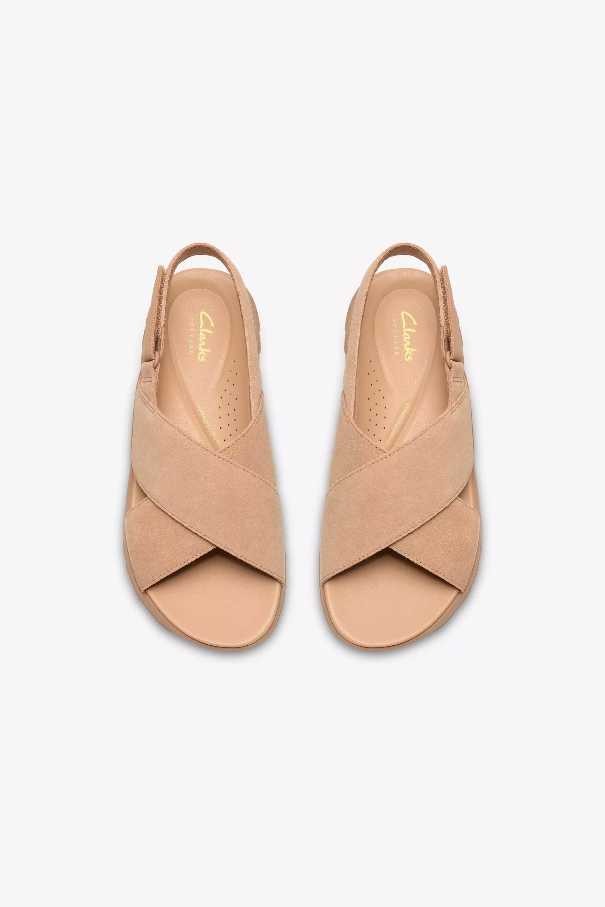 Clarks Γυναικεία Suede Σανδάλια Dashlite Wish - 26185883 Μπεζ