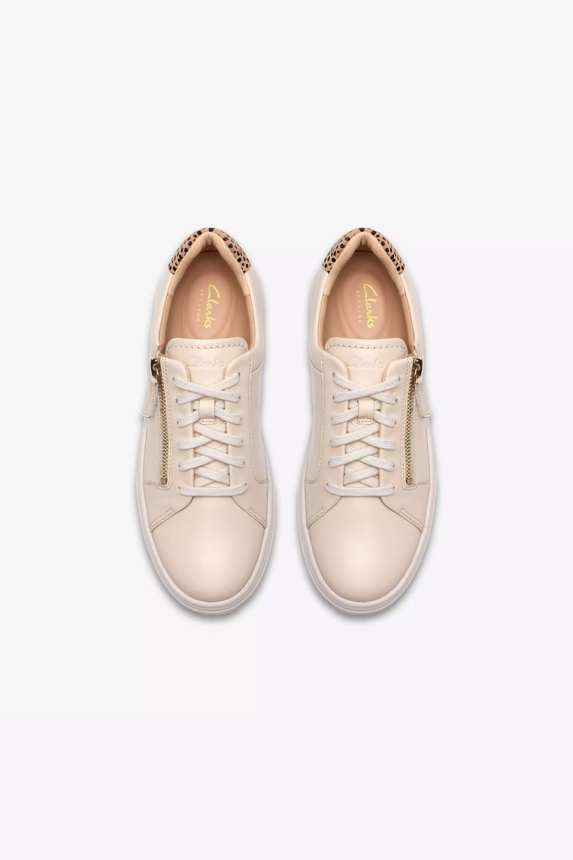 Clarks Γυναικεία Sneakers Hollyrose Zip - 26185914 Μπεζ