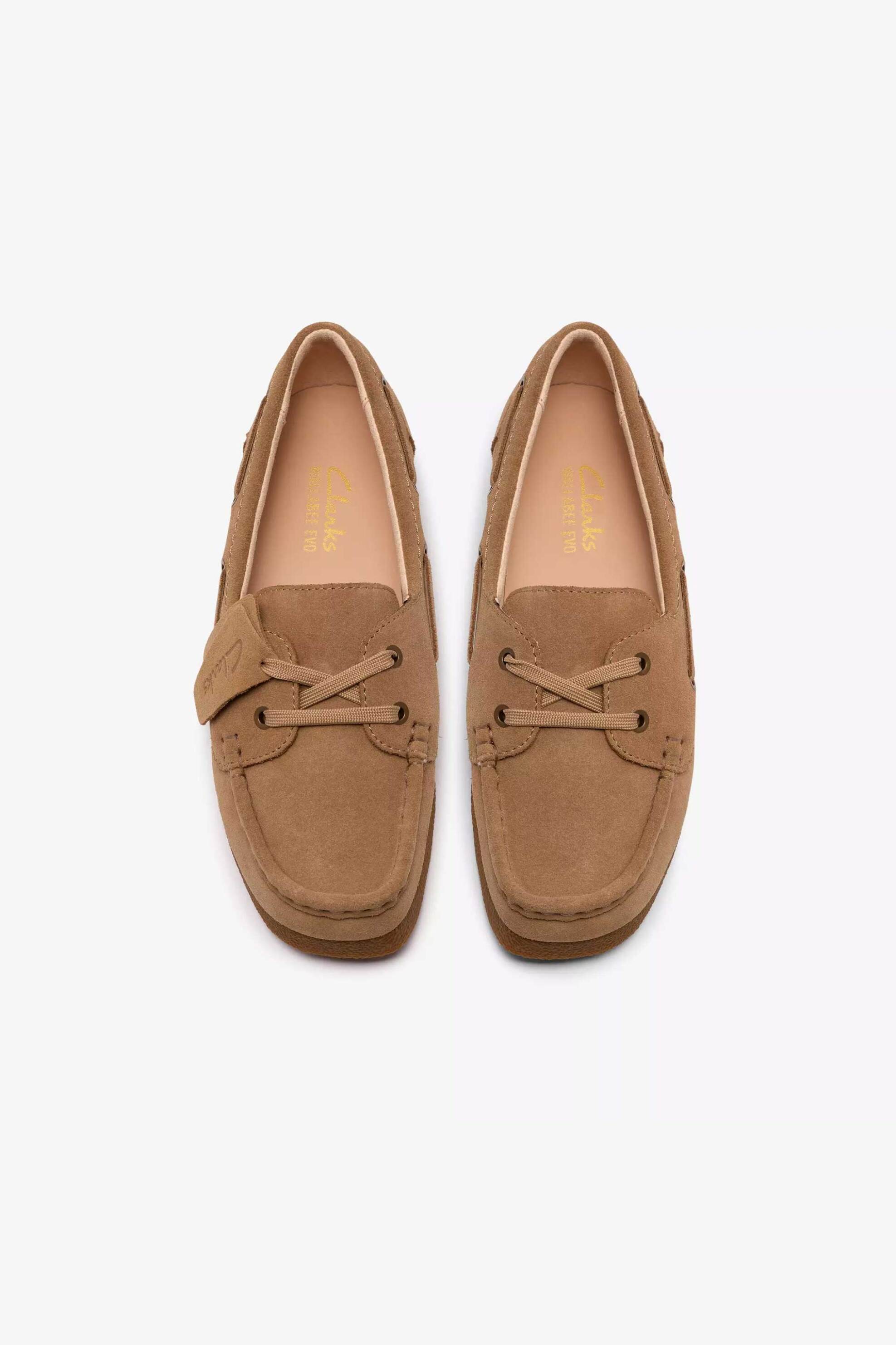 Clarks Γυναικεία Loafers Wallabee Evo Sea - 26186339 Καμηλό