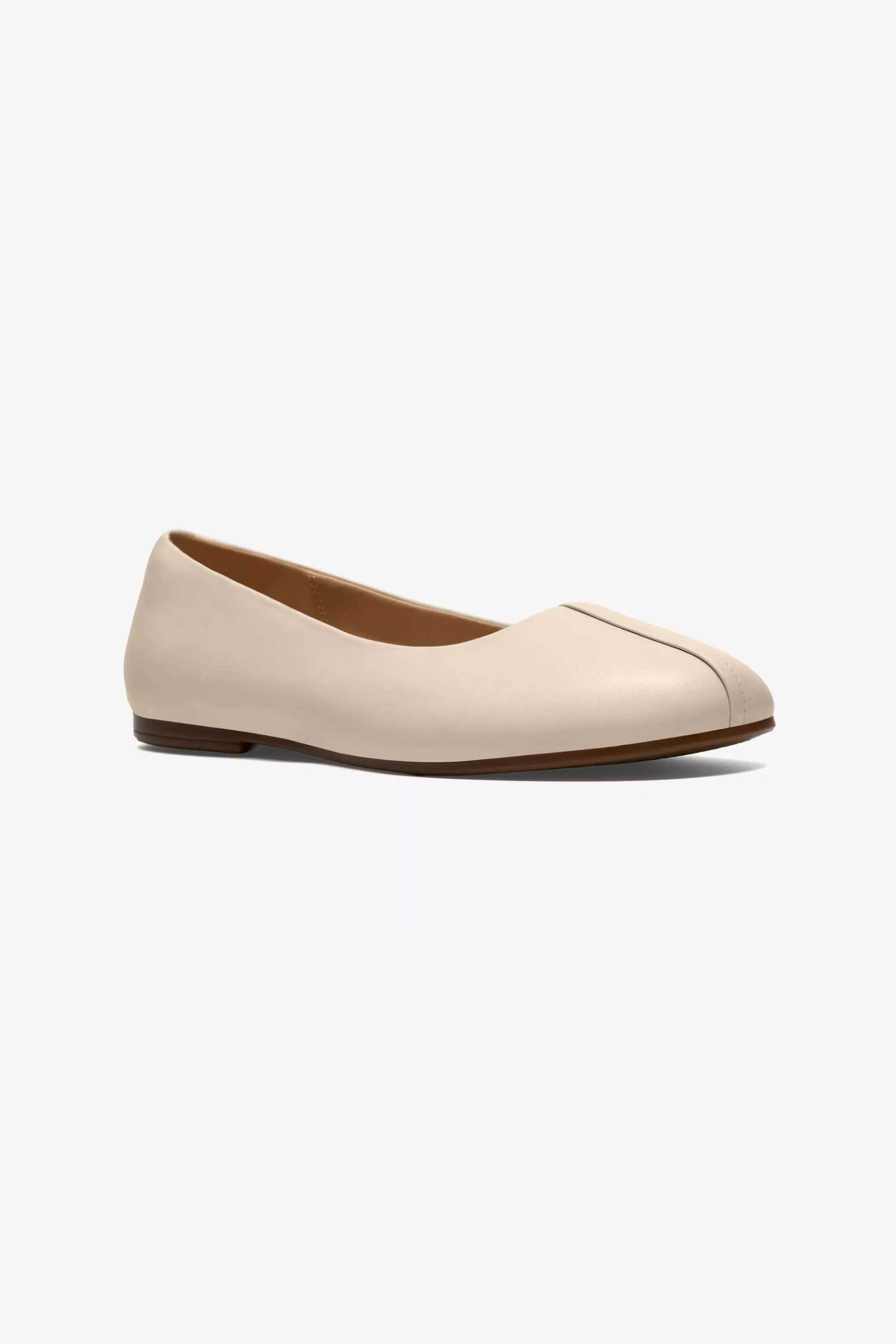CLARKS Clarks γυναικείες δερμάτινες μπαλαρίνες "Livia Lily" - 26186640 Εκρού - 2