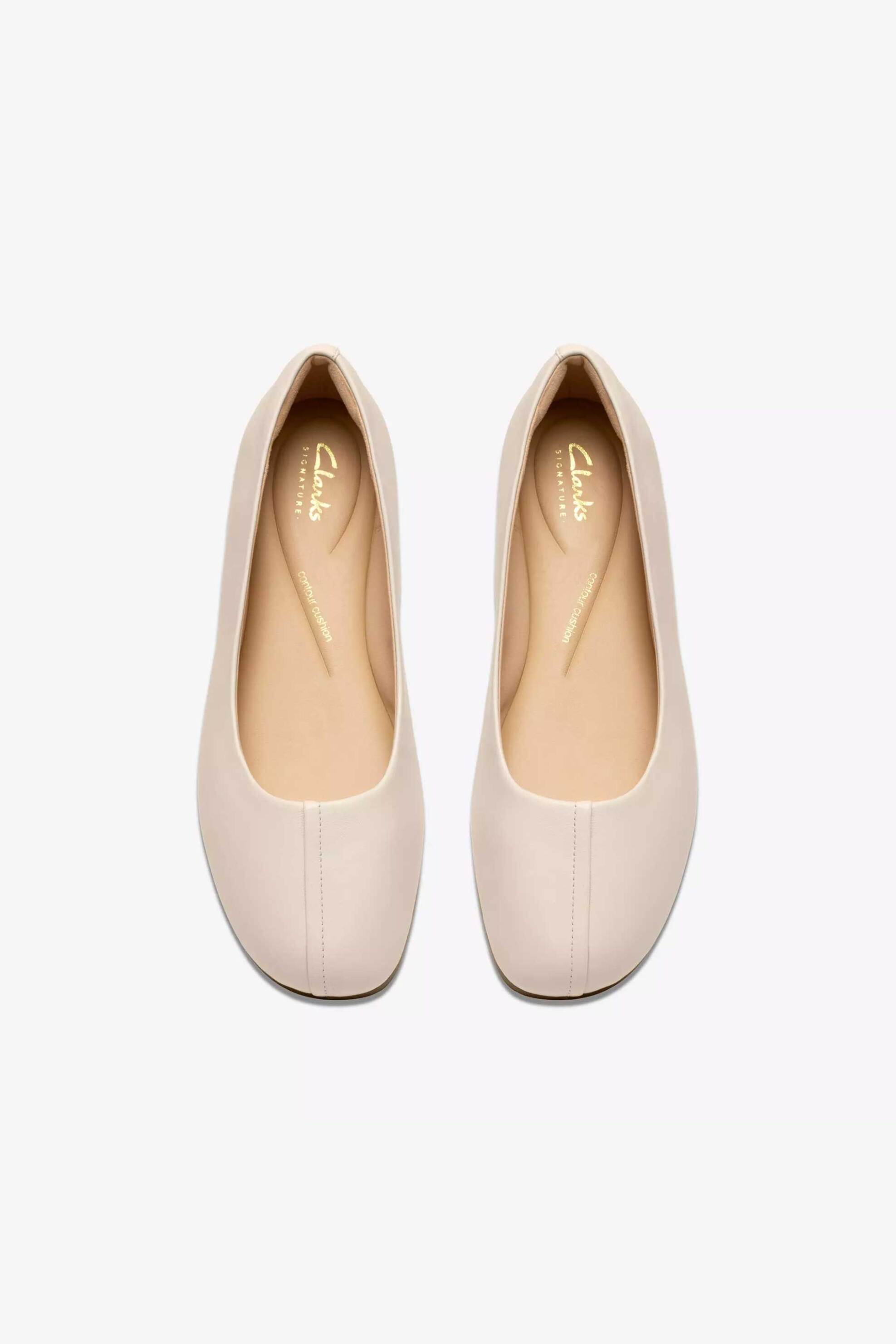 Clarks Γυναικείες Δερμάτινες Μπαλαρίνες Livia Lily - 26186640 Εκρού