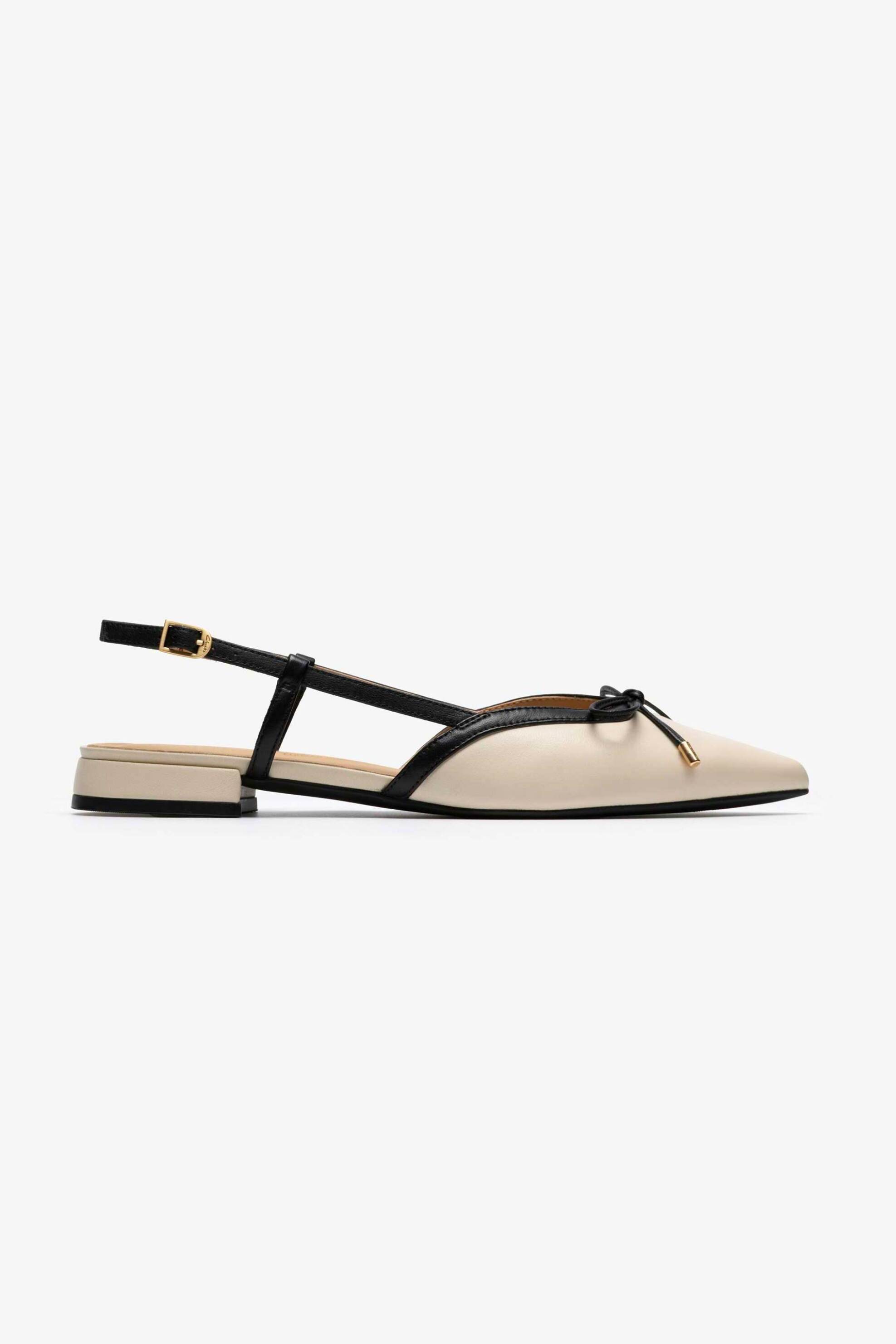 CLARKS Clarks γυναικείες δερμάτινες γόβες slingback "'Sensa15 Bow'' - 26186115 Εκρού