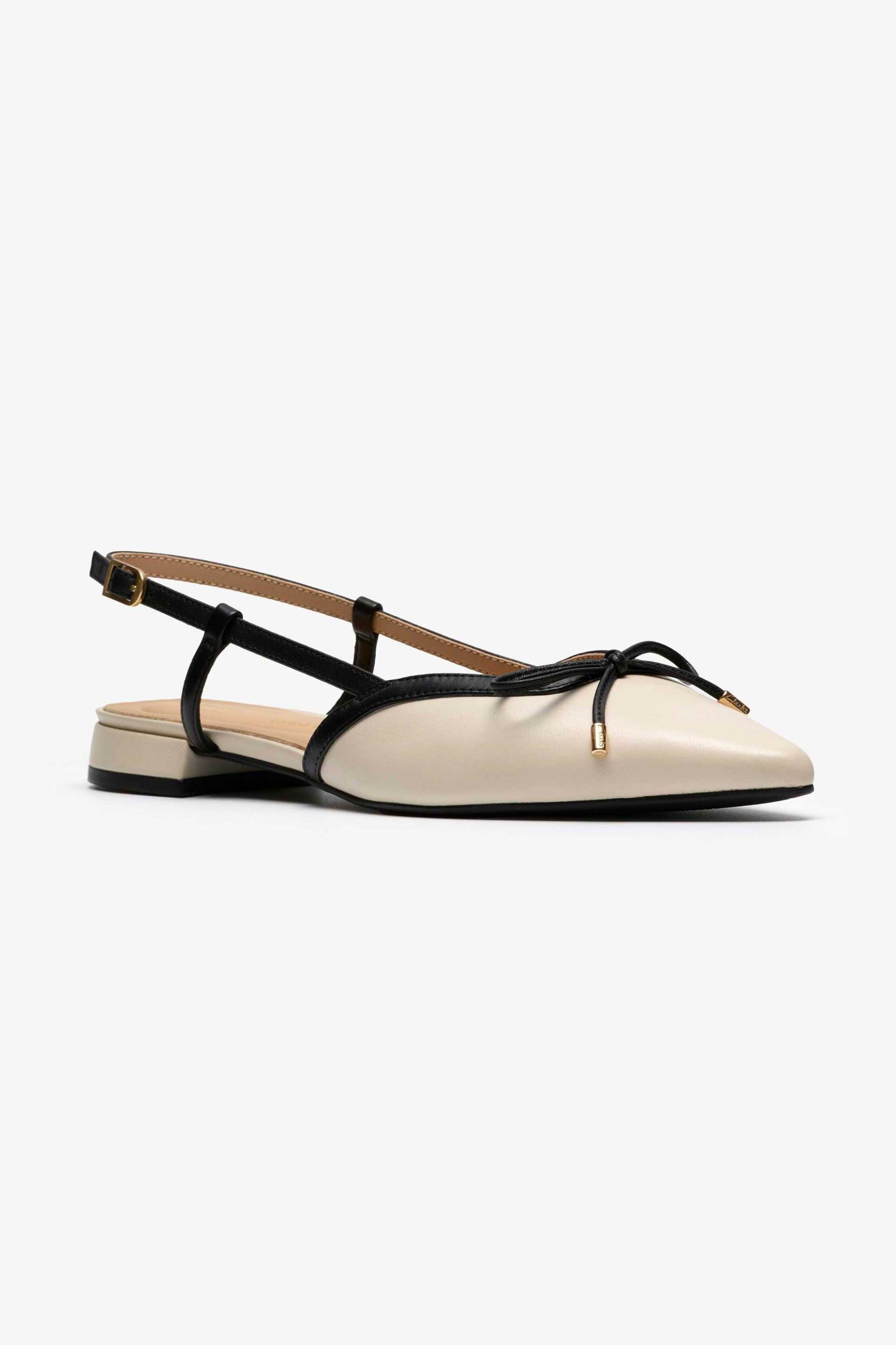 Clarks γυναικείες δερμάτινες γόβες slingback "'Sensa15 Bow'' - 26186115 Εκρού φωτογραφία