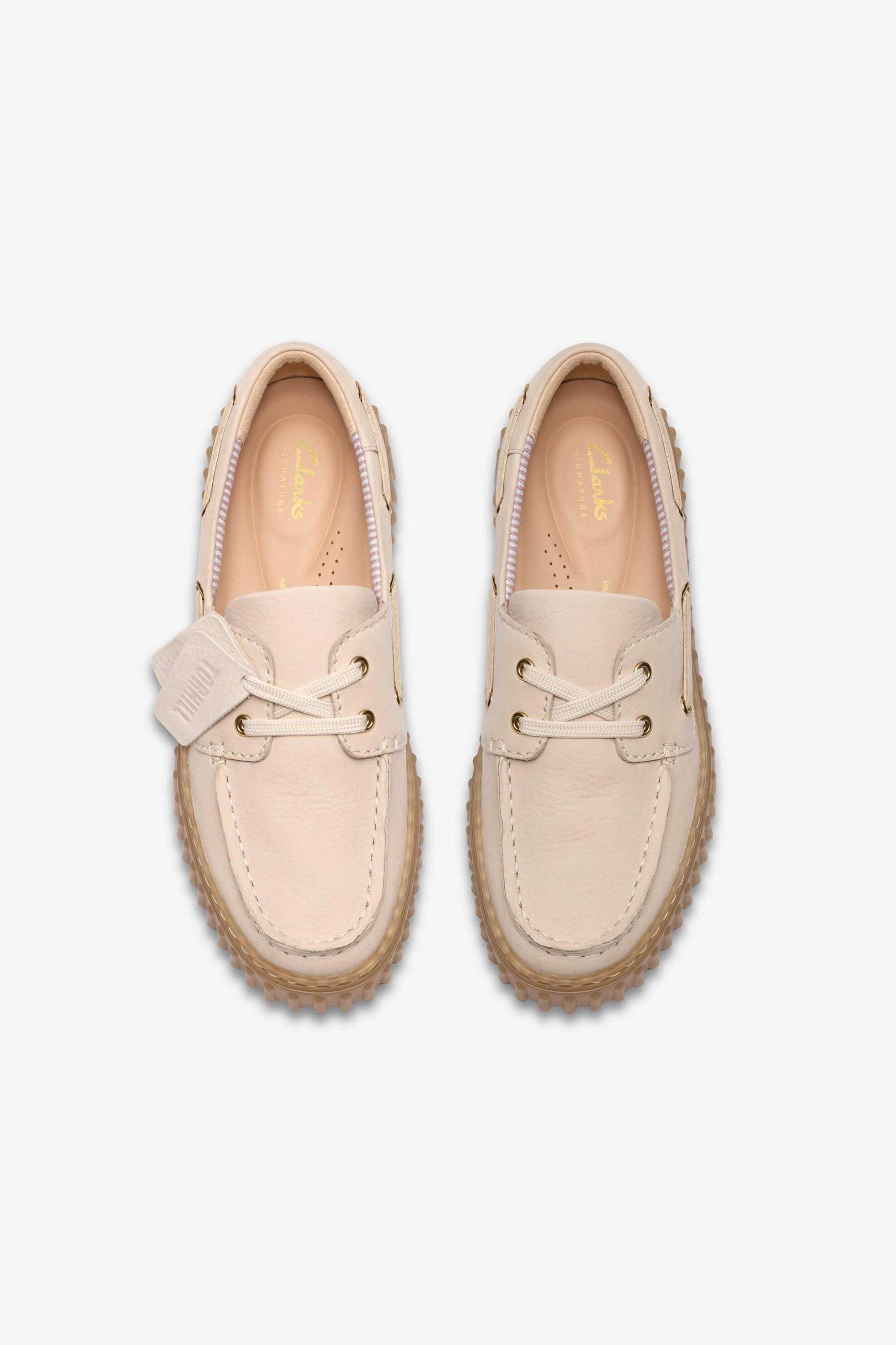 Clarks Γυναικεία Nubuck Casual Παπούτσια Torhill Boat - 26186302 Κρέμ