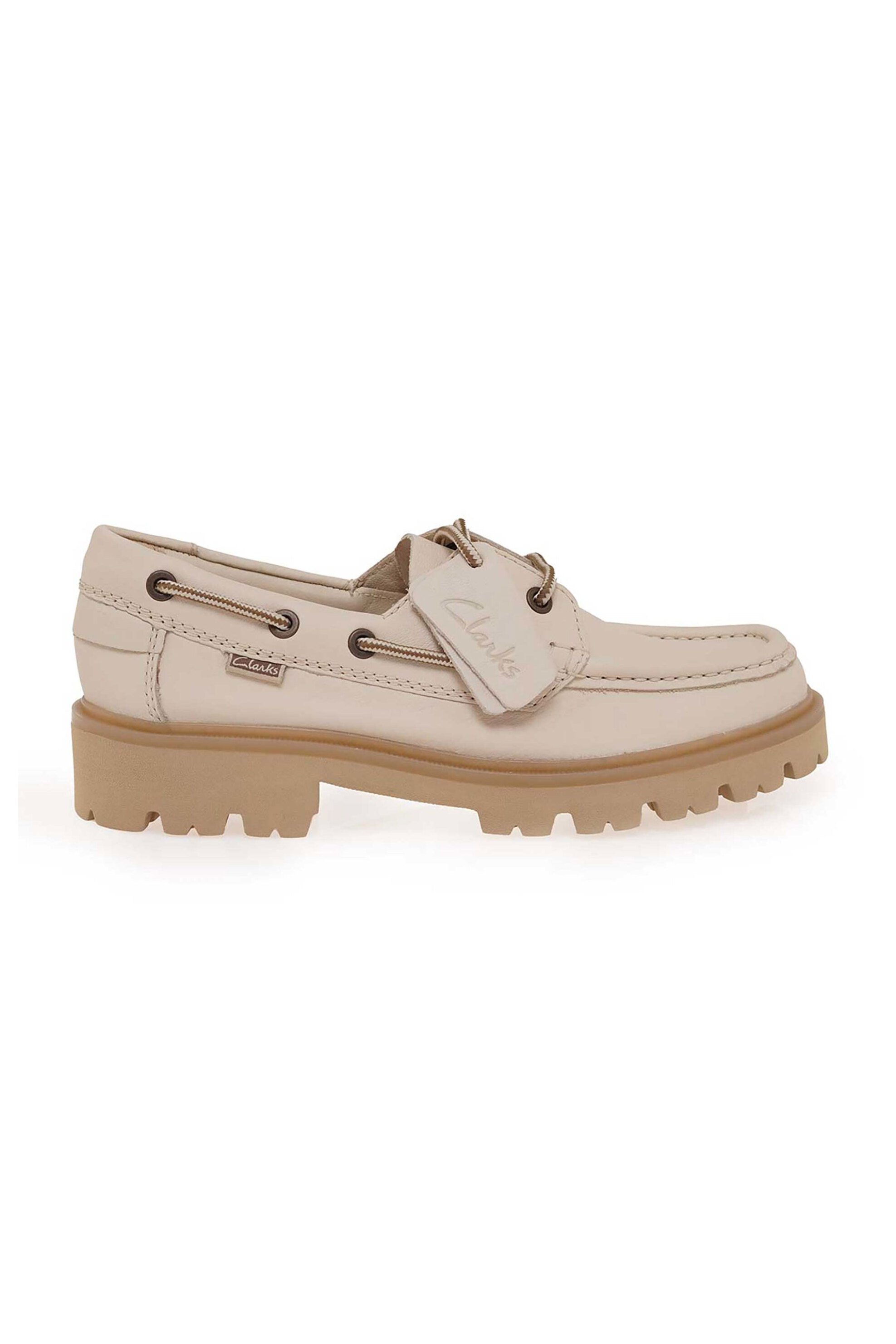 Clarks γυναικεία δερμάτινα loafers "Cleyhill Boat" - 26187841 Εκρού