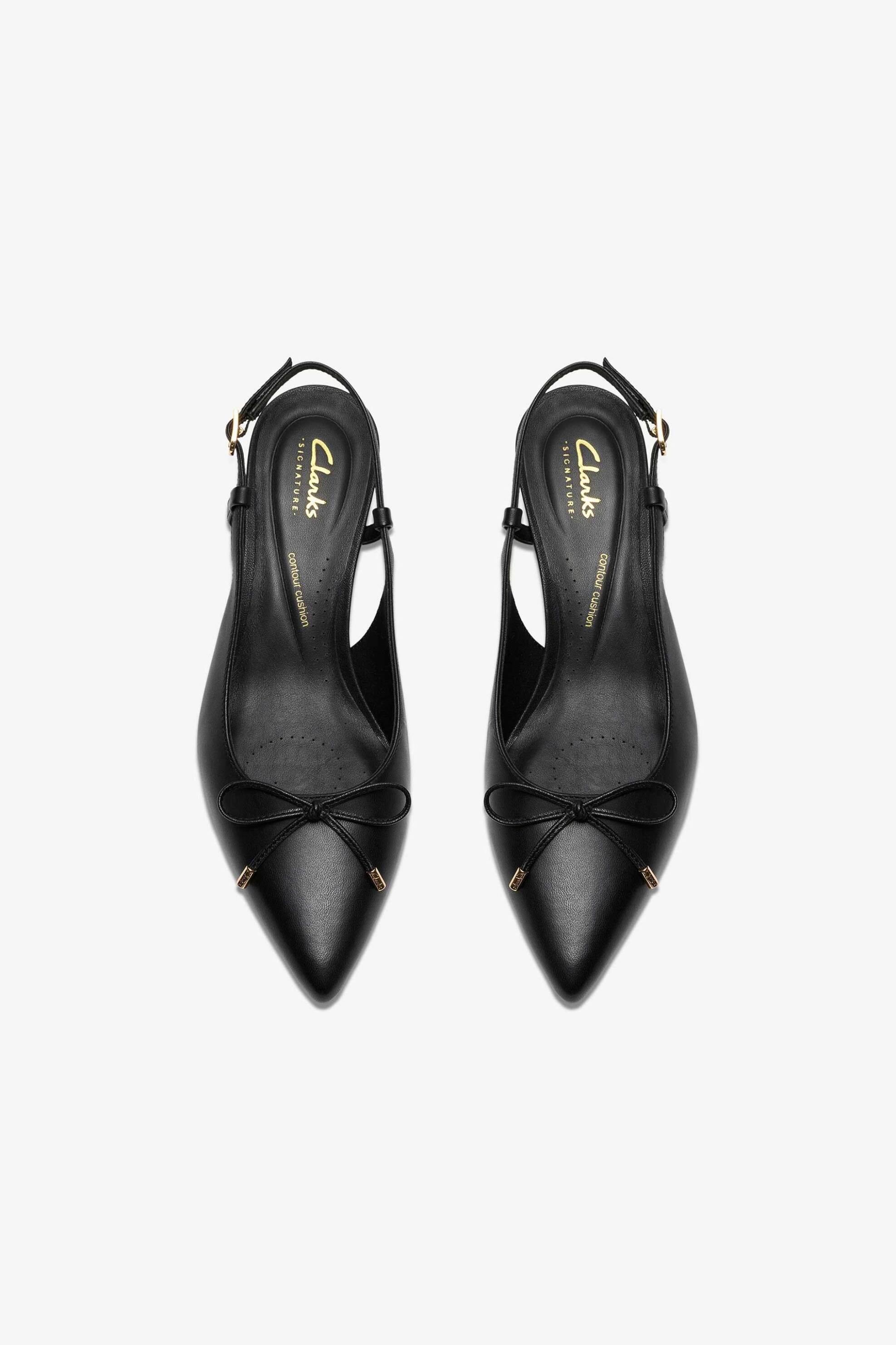 Clarks Γυναικείες Δερμάτινες Γόβες Slingback Zarey Bow&Apos - 26186343 Μαύρο