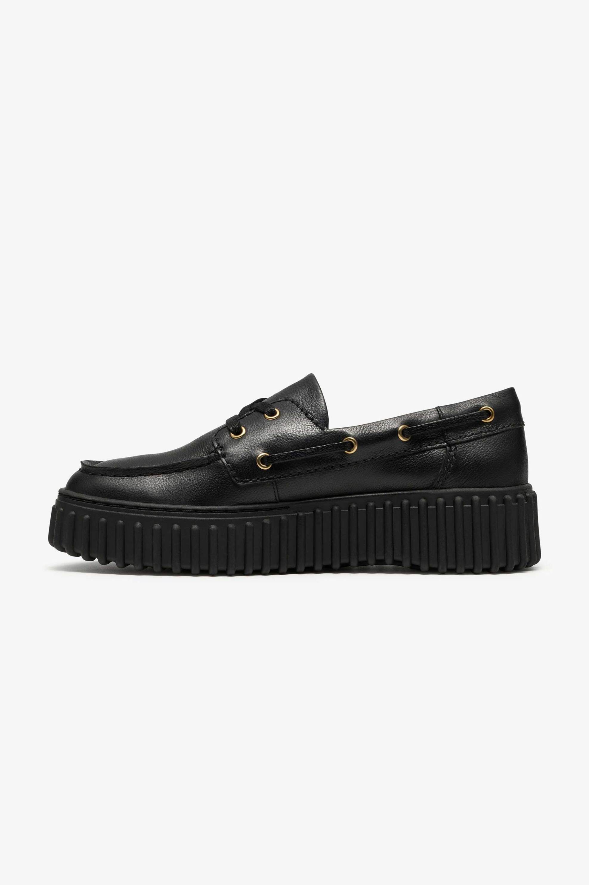 Clarks γυναικεία μοκασίνια με κορδόνια ''Torhill Boat'' - 26329433 Μαύρο