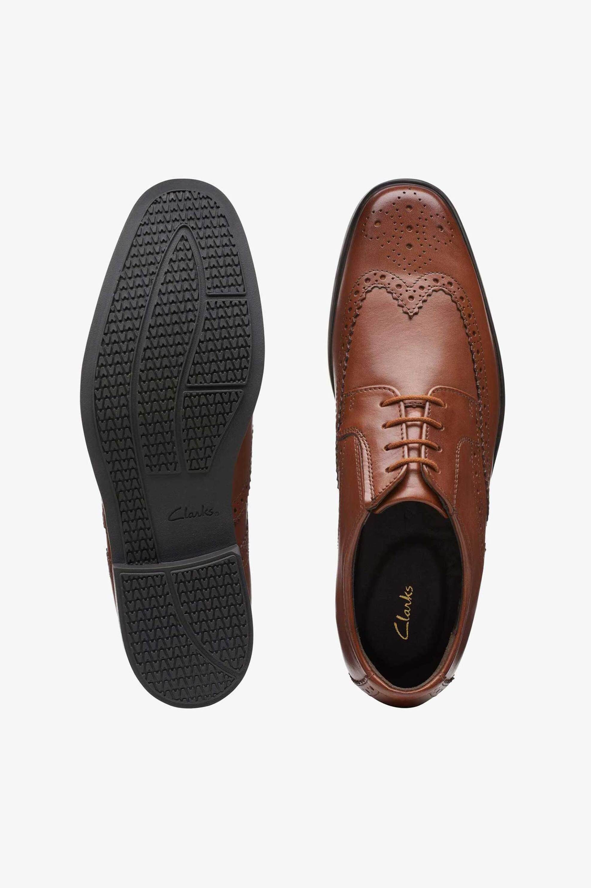 Clarks Ανδρικά Δερμάτινα Παπούτσια Oxford Howard Wing - 26161254 Ταμπά