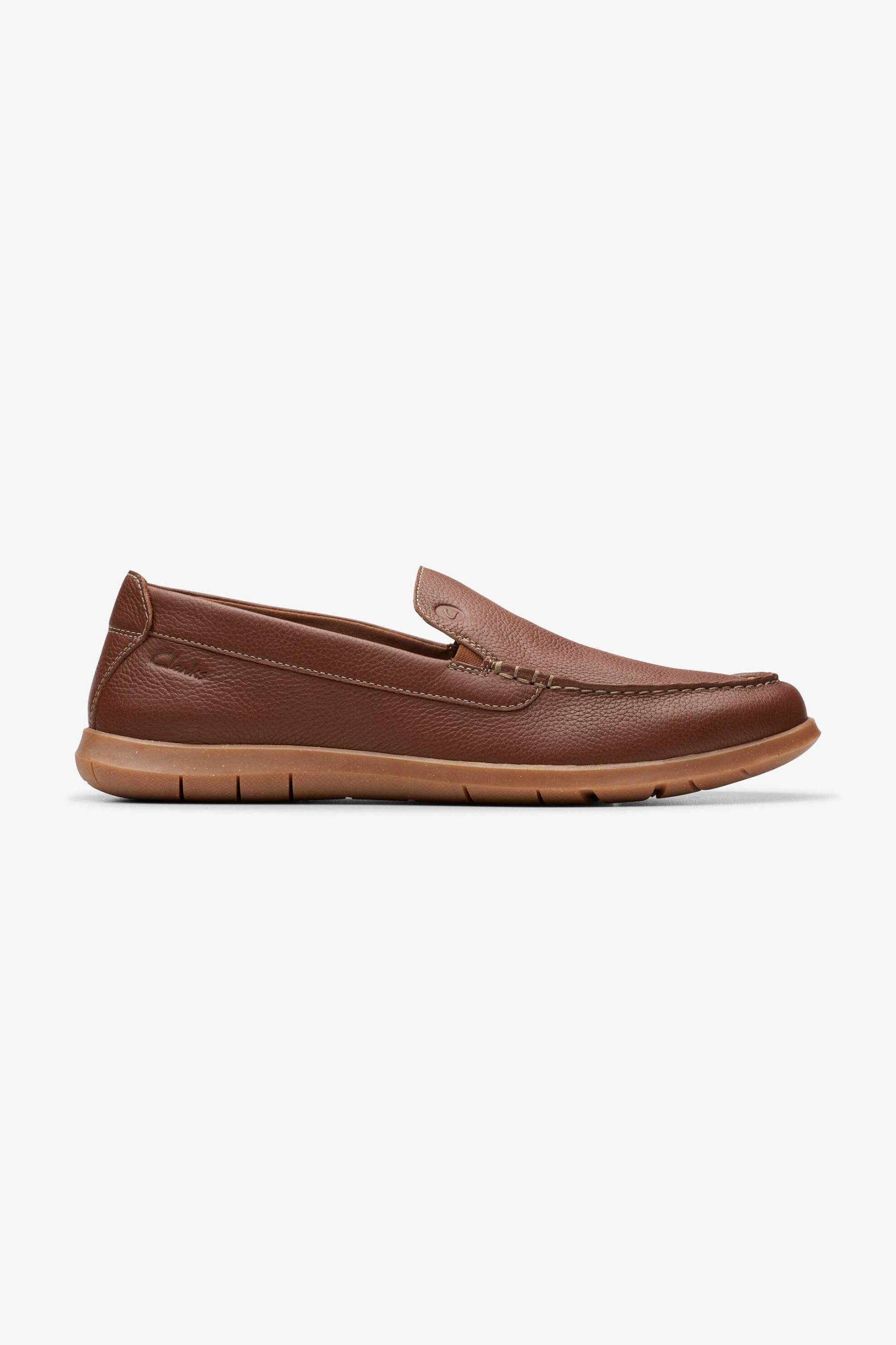 CLARKS Clarks ανδρικά δερμάτινα μοκασίνια "Flexway Step" - 26176954 Καφέ